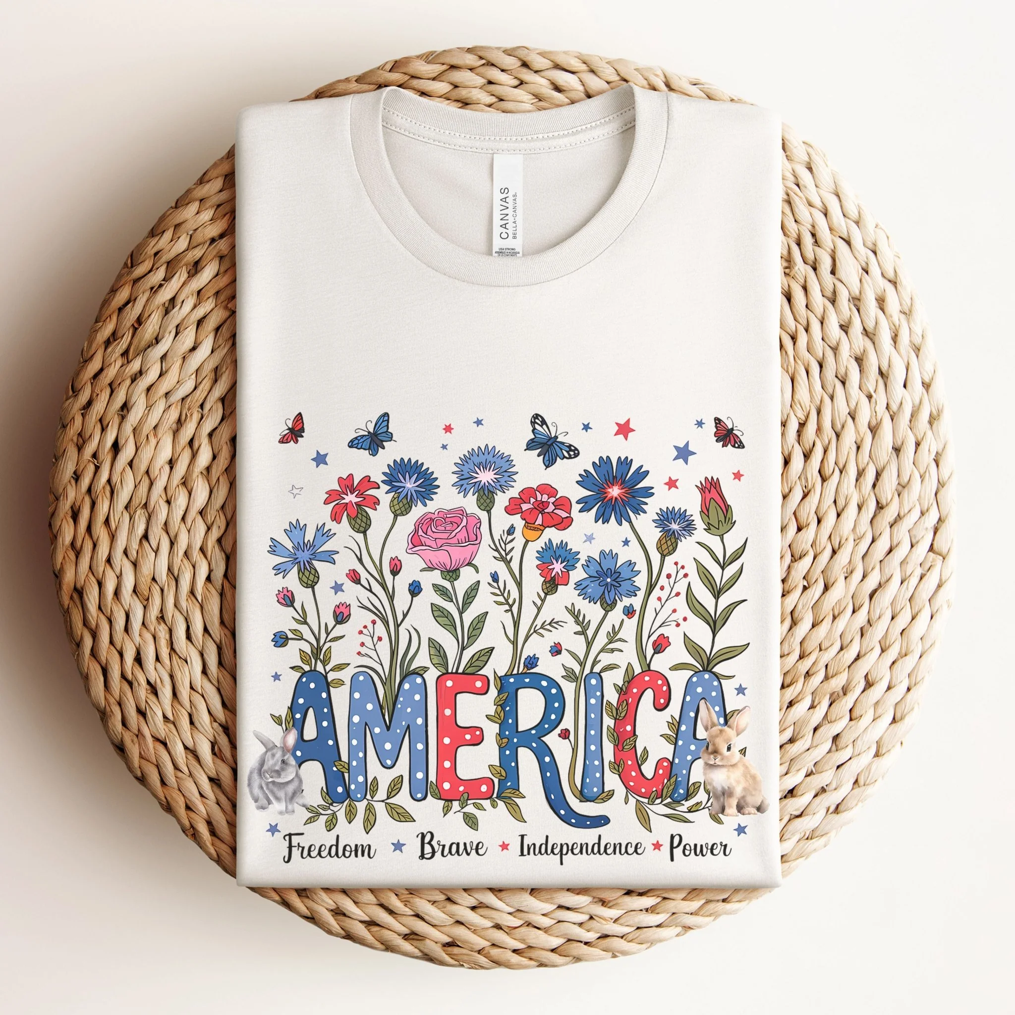 America Florals Unisex T-Shirt - Image 3