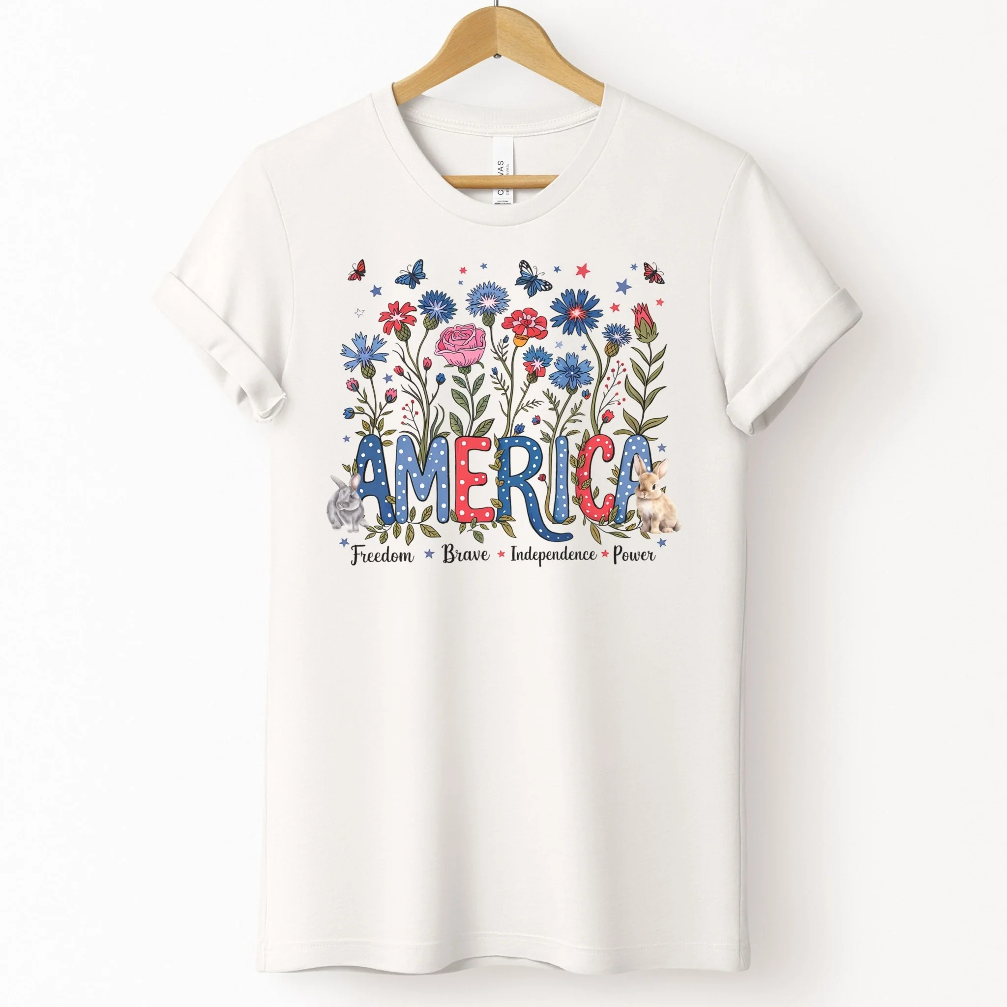 America Florals Unisex T-Shirt - Image 4
