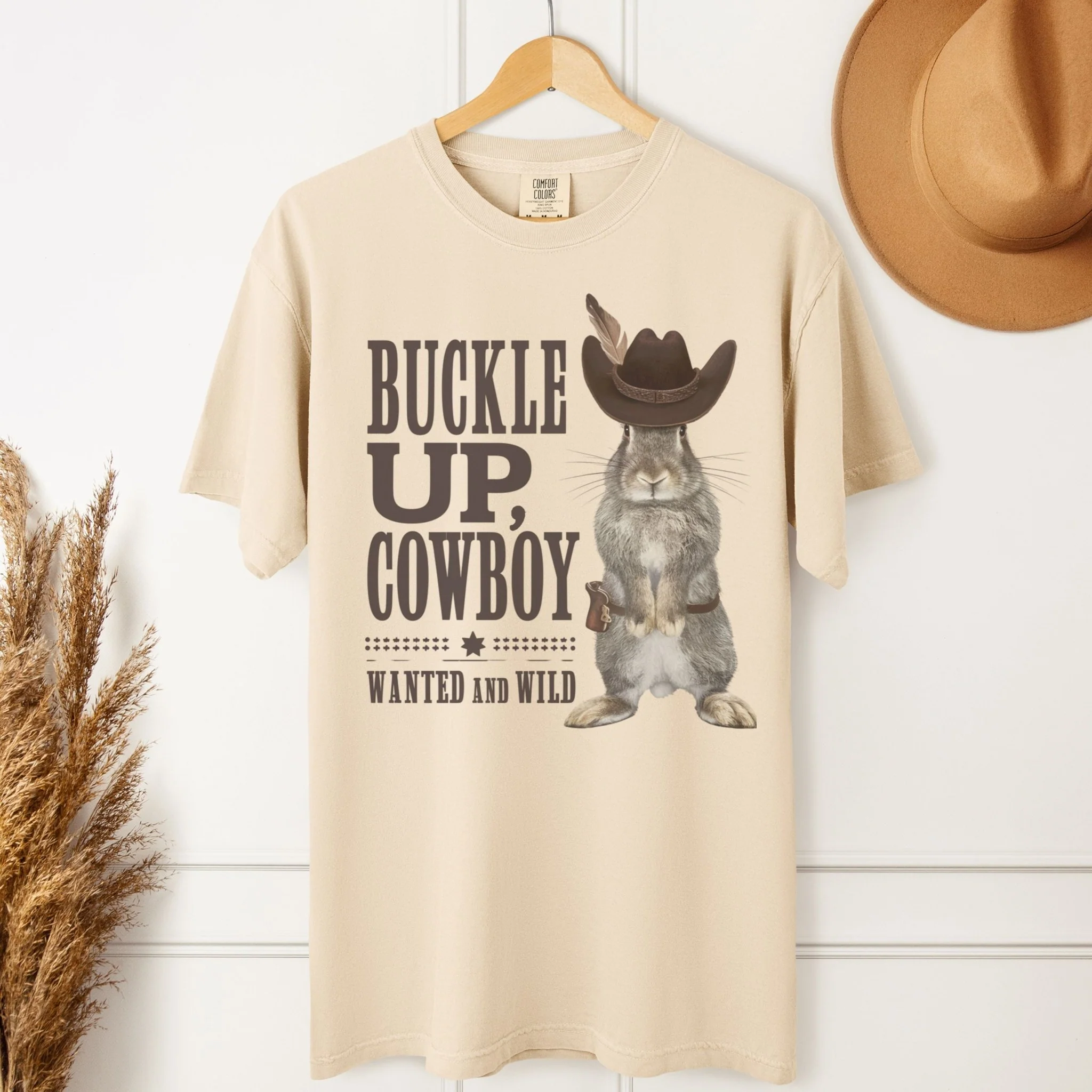 Buckle Up, Cowboy Unisex Garment-dyed Heavyweight T-Shirt - Image 3