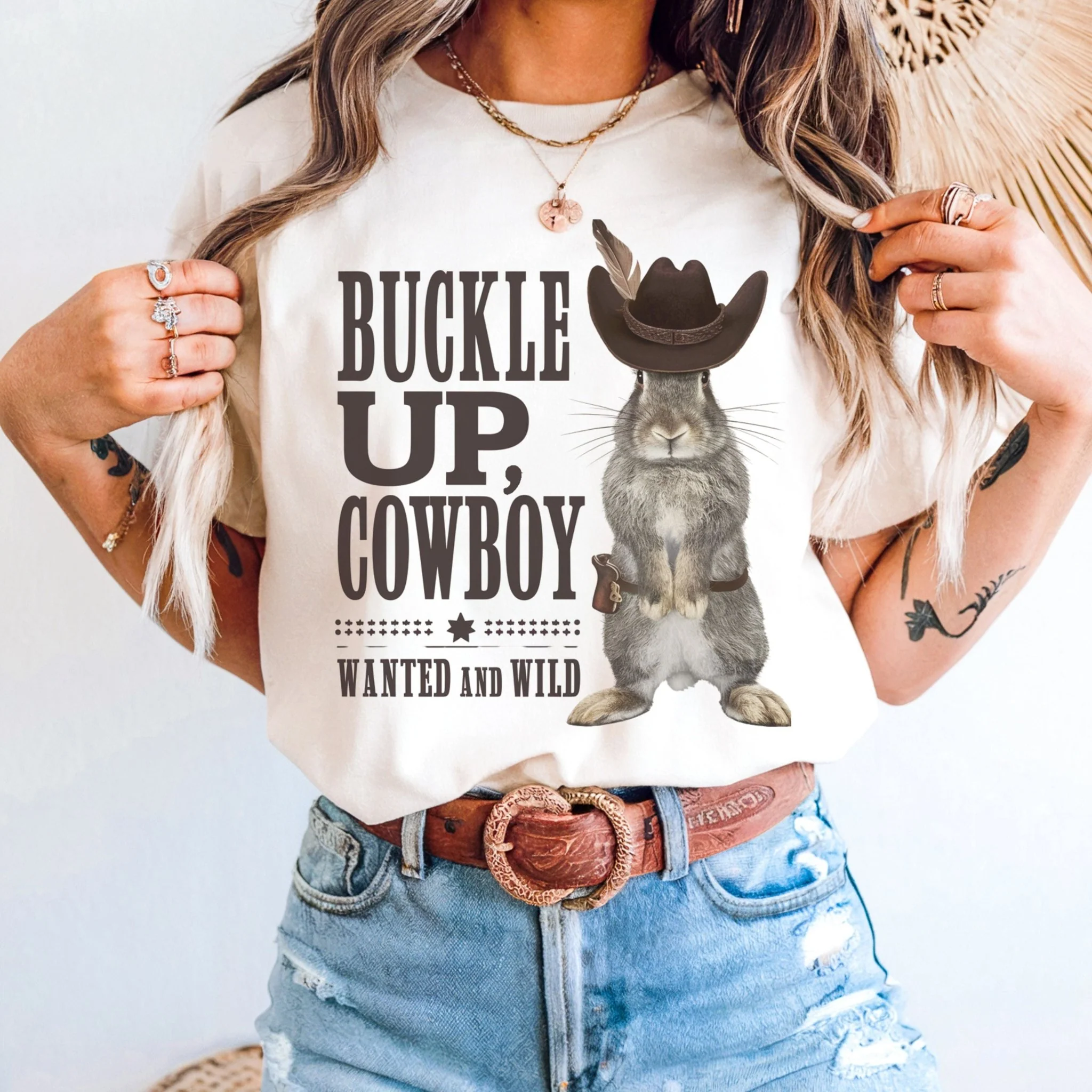 Buckle Up, Cowboy Unisex Garment-dyed Heavyweight T-Shirt - Image 5