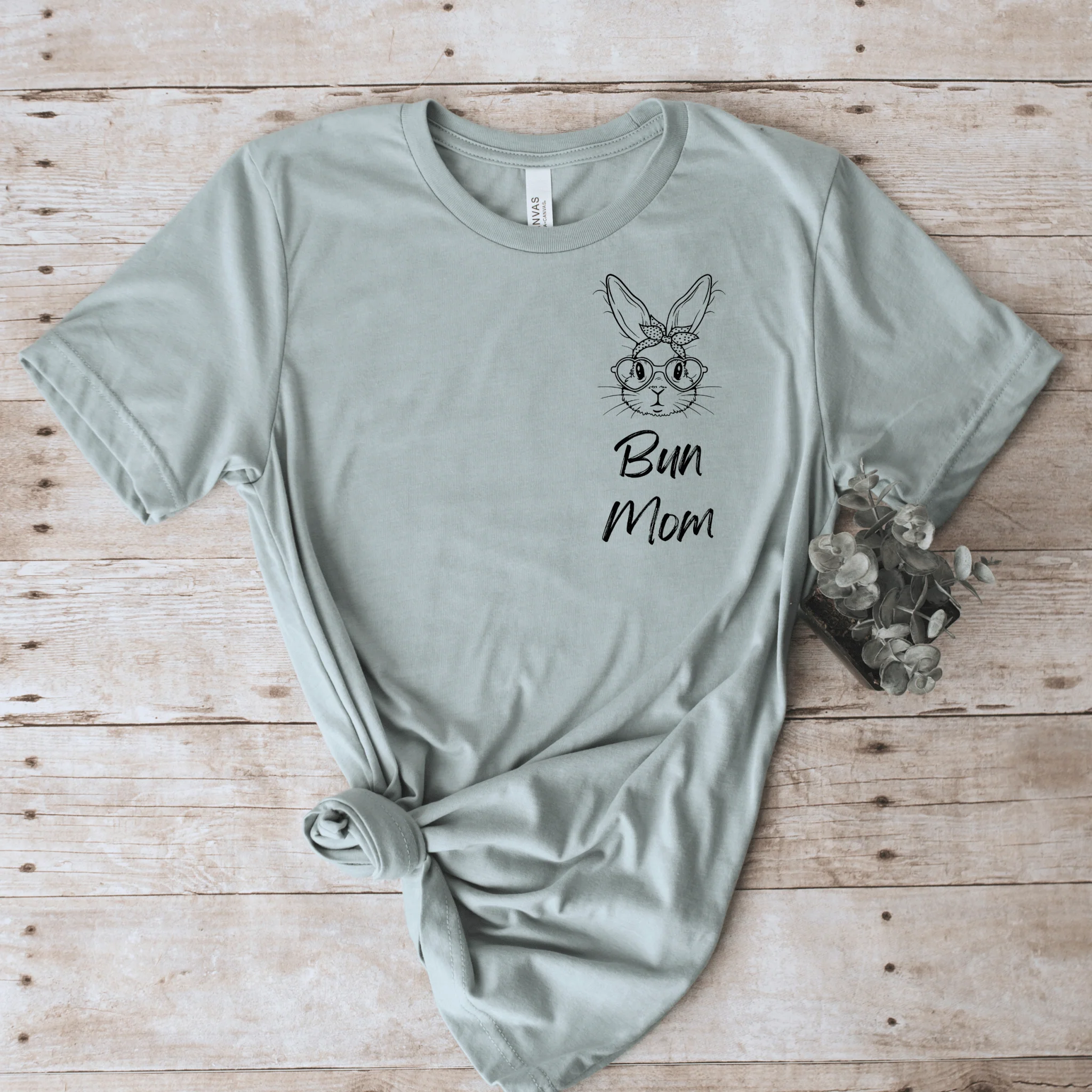 Bun Mom Unisex T-shirt- Black Design - Image 3