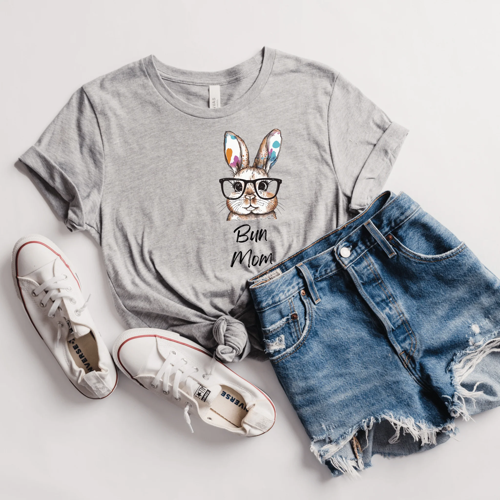Bun Mom Watercolor Unisex T-Shirt - Image 3
