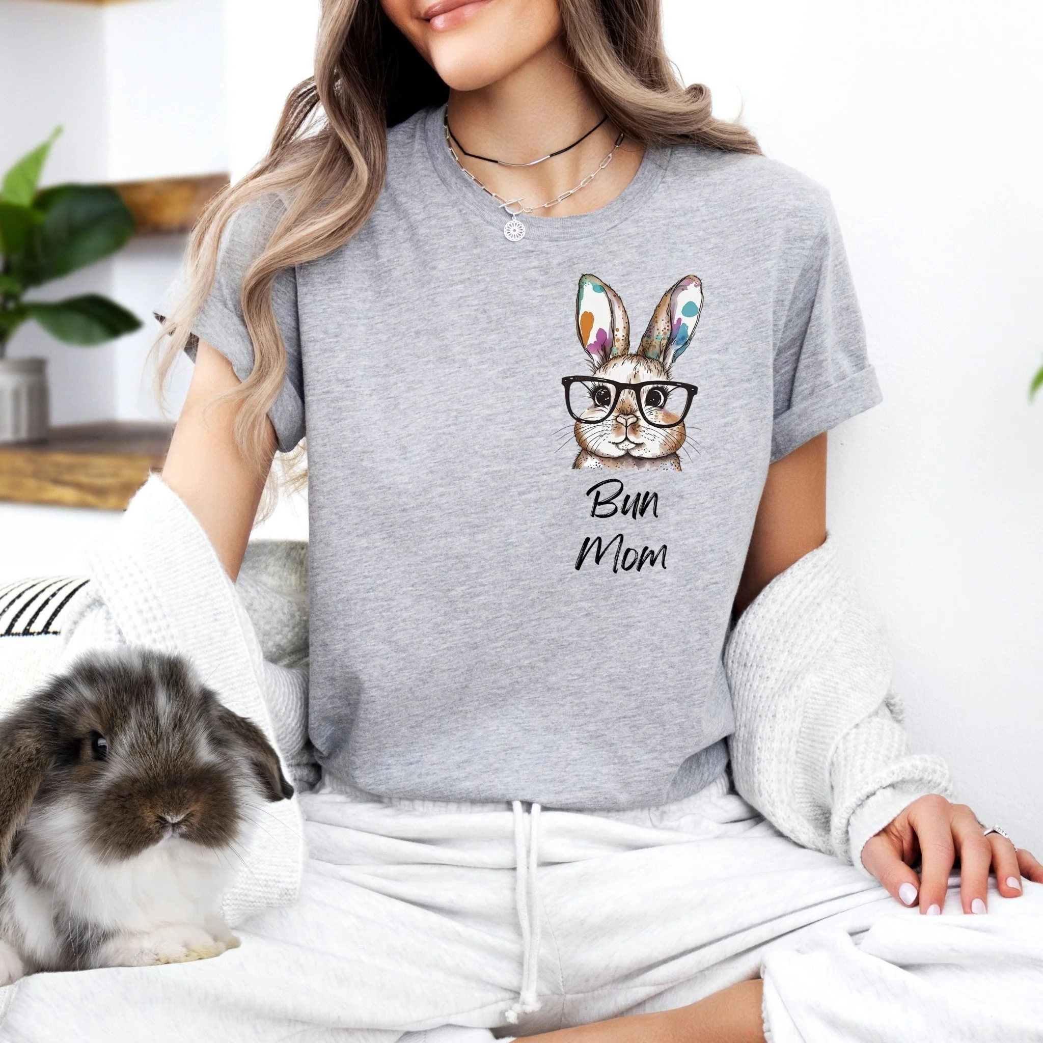 Bun Mom Watercolor Unisex T-Shirt - Image 4