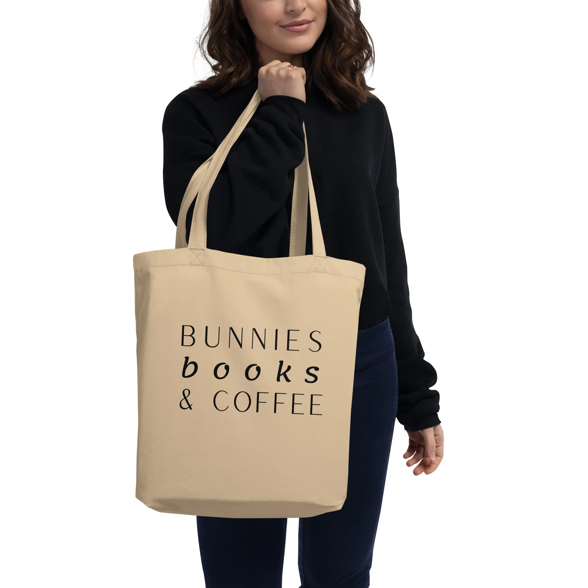 Bunnies, Books & Coffee Eco Tote Bag - Image 3