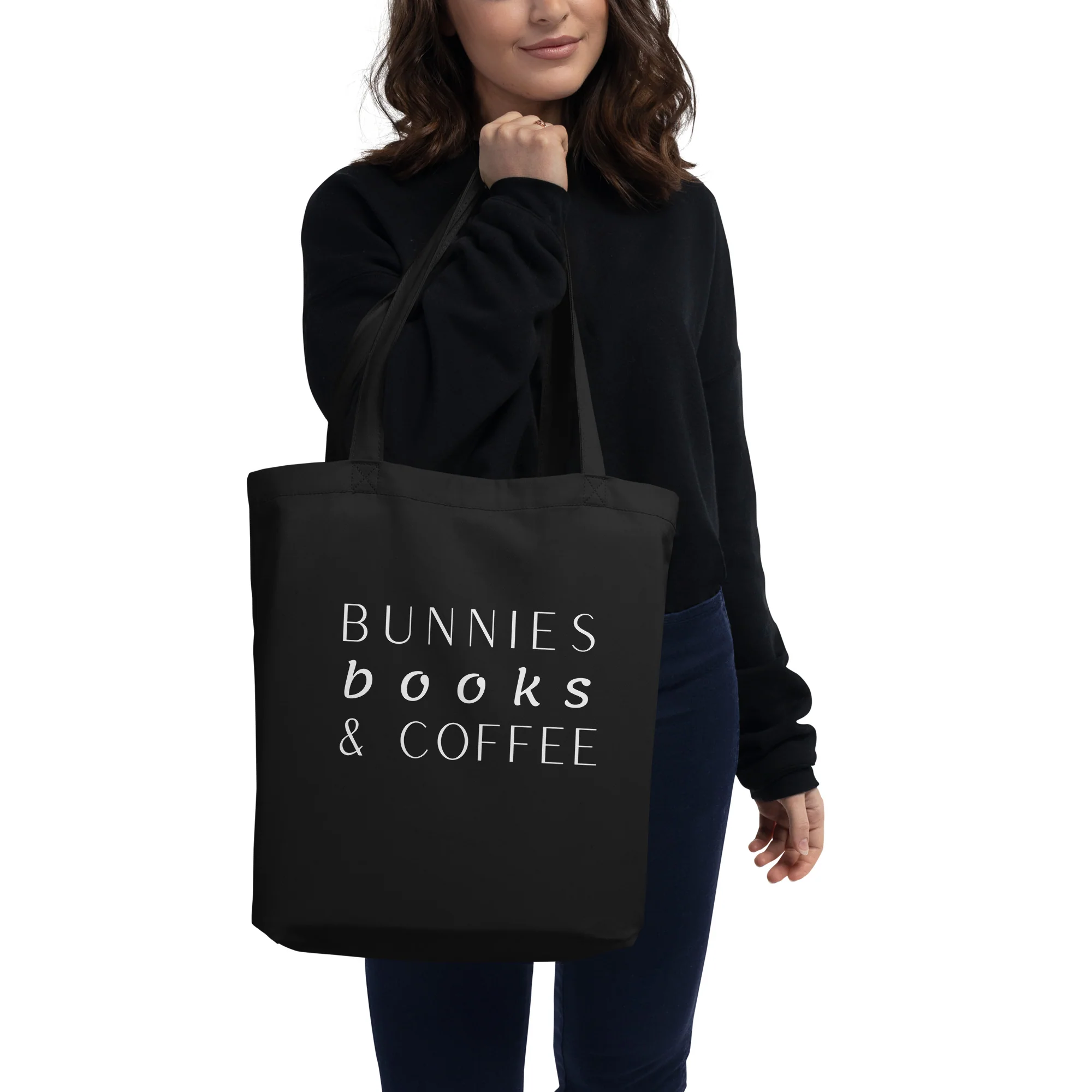 Bunnies, Books & Coffee Eco Tote Bag - Image 4