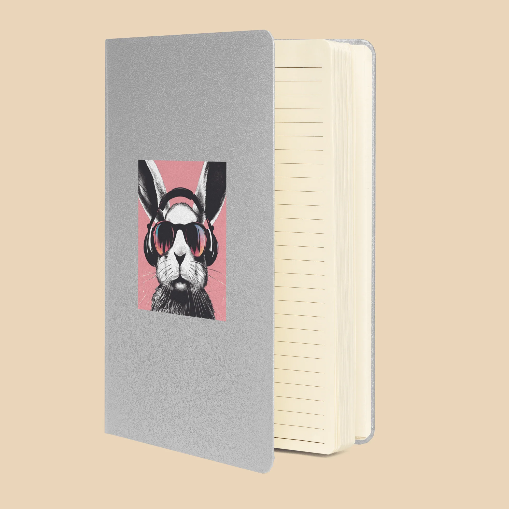Cool Bunny Hardcover Bound Notebook - Image 3