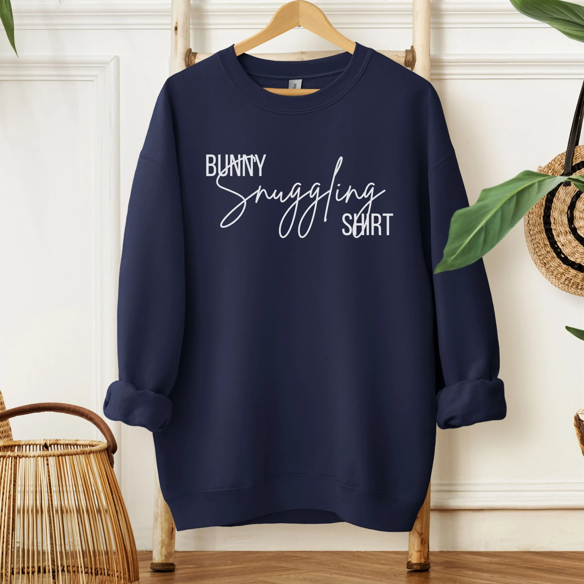Bunny Snuggling Shirt Unisex Sweatshirt - Image 5