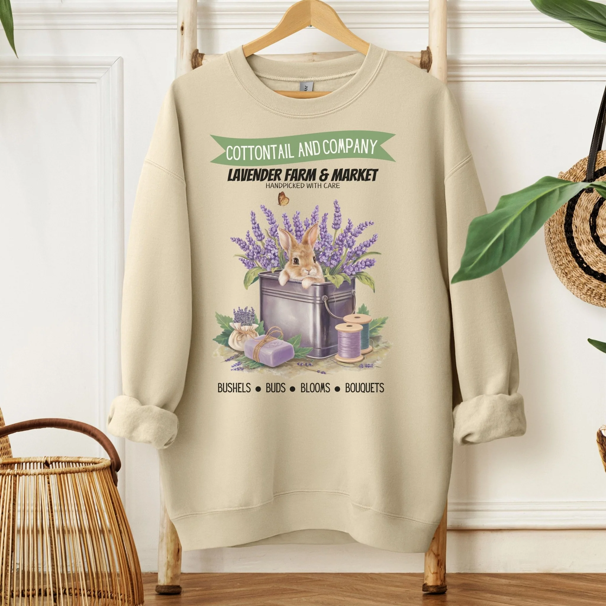 Cottontail and Company Lavender Farm Unisex Sweatshirt - Image 3