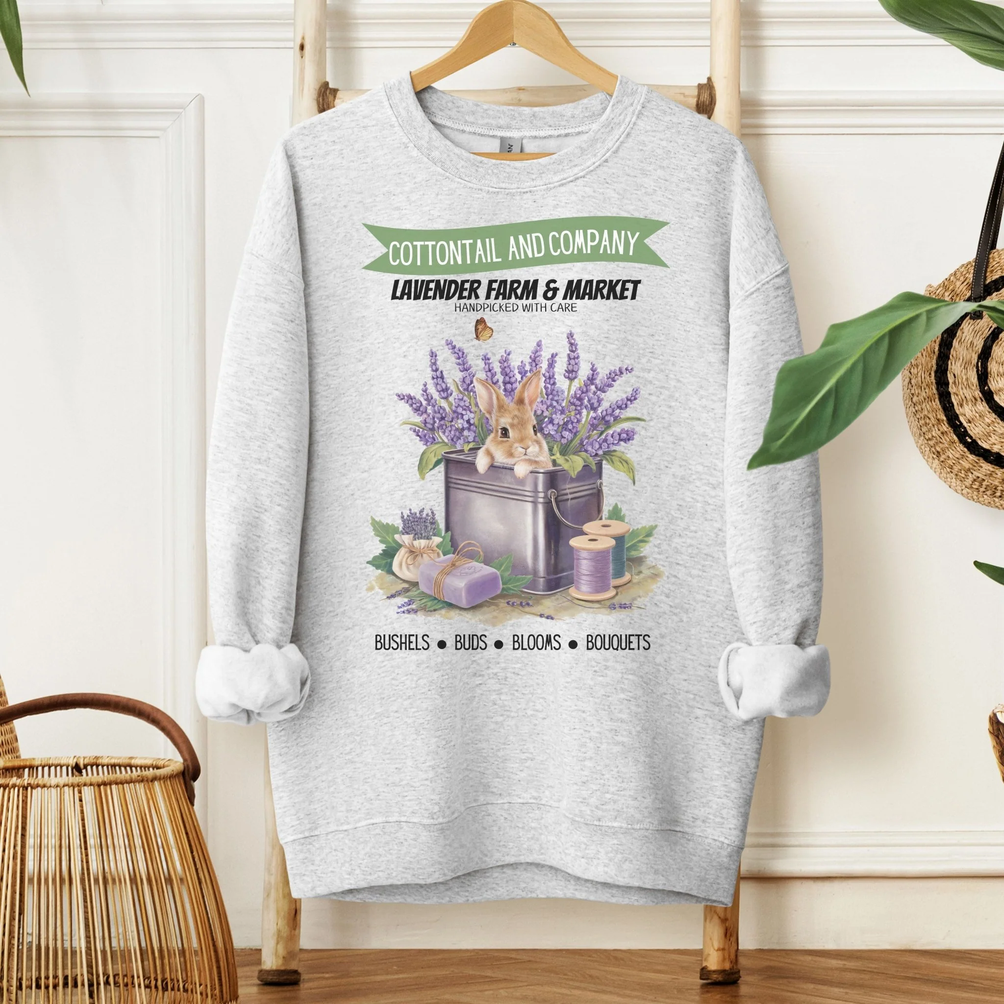 Cottontail and Company Lavender Farm Unisex Sweatshirt - Image 4