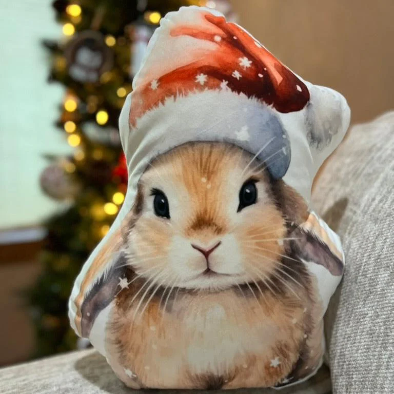 Santa Bunny Shaped Christmas Pillow - Image 3