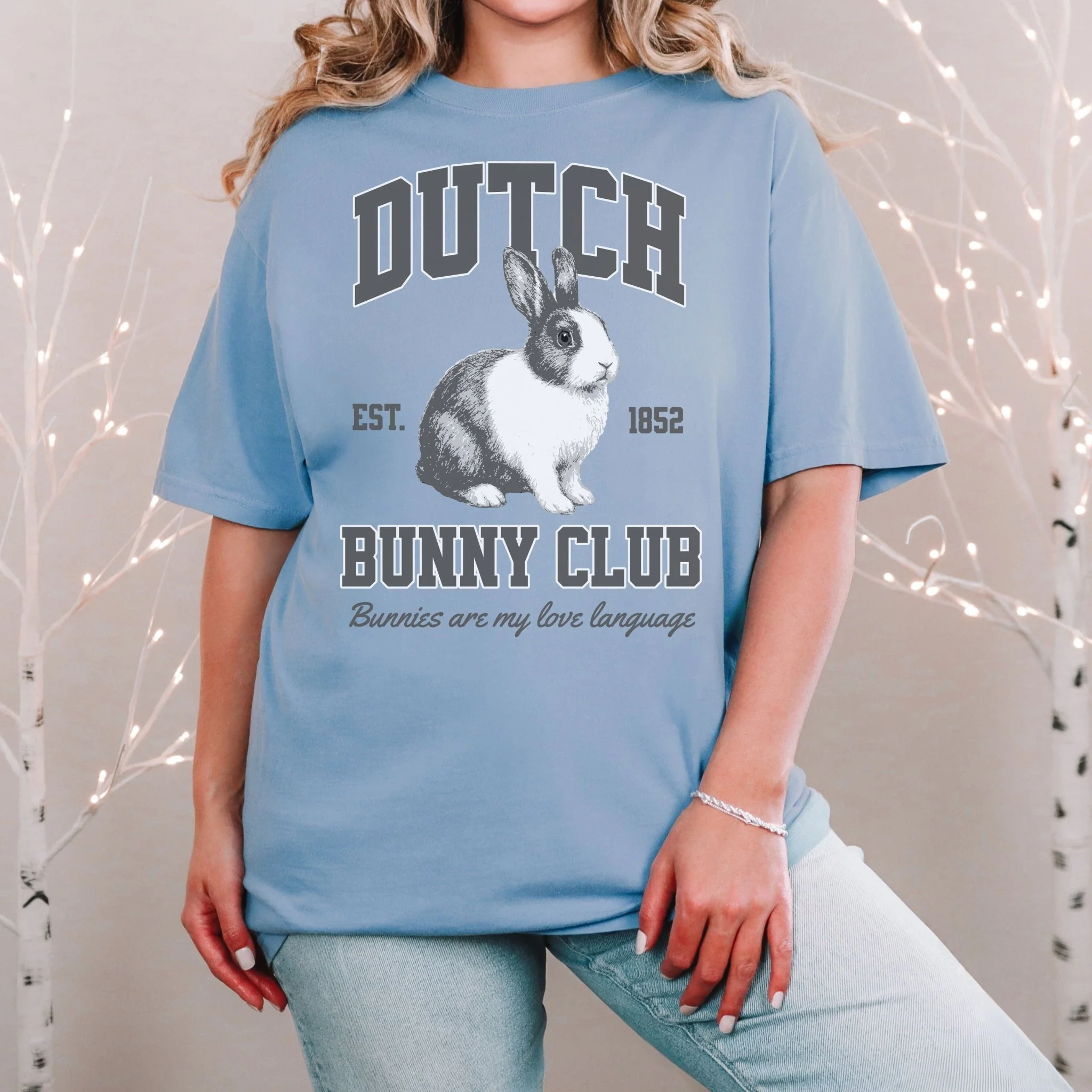 Dutch Bunny Club Unisex Garment-dyed Heavyweight T-Shirt - Image 4