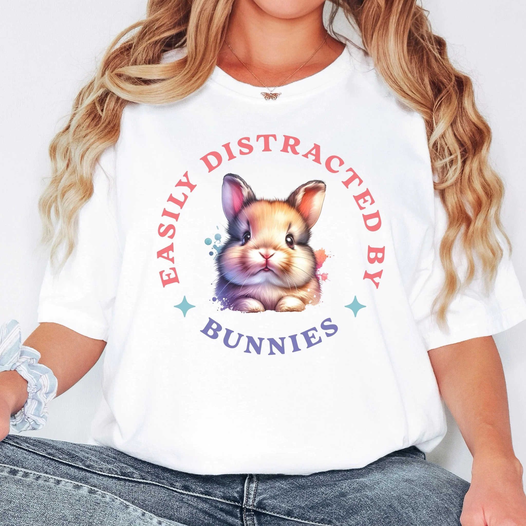 Easily Distracted By Bunnies 3 Unisex Garment-dyed Heavyweight T-Shirt