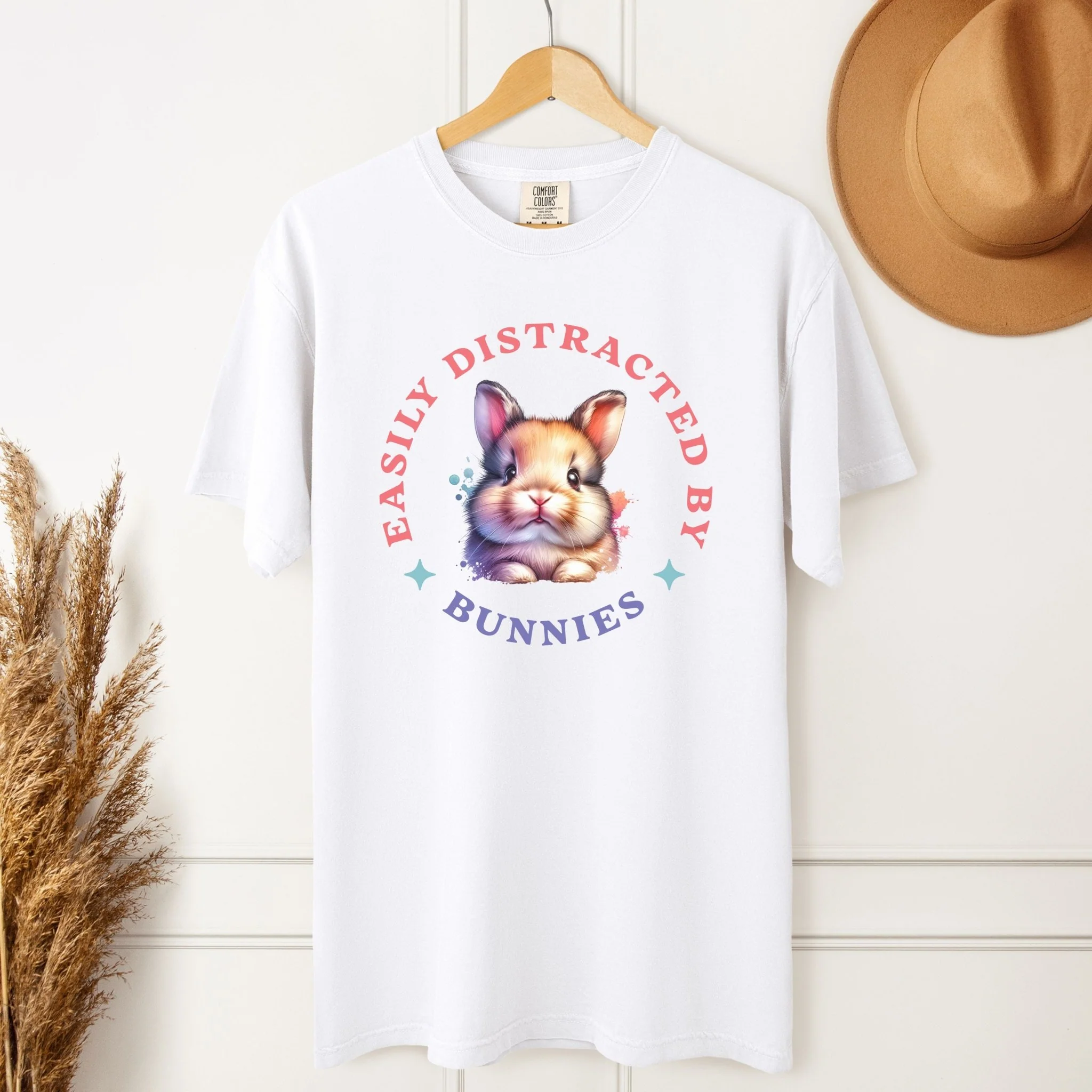 Easily Distracted By Bunnies 3 Unisex Garment-dyed Heavyweight T-Shirt - Image 2