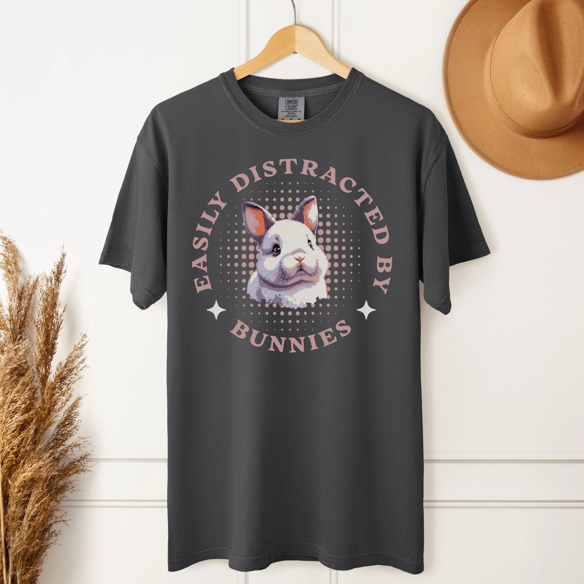 Easily Distracted by Bunnies Unisex Garment-dyed Heavyweight T-Shirt 2 - Image 6