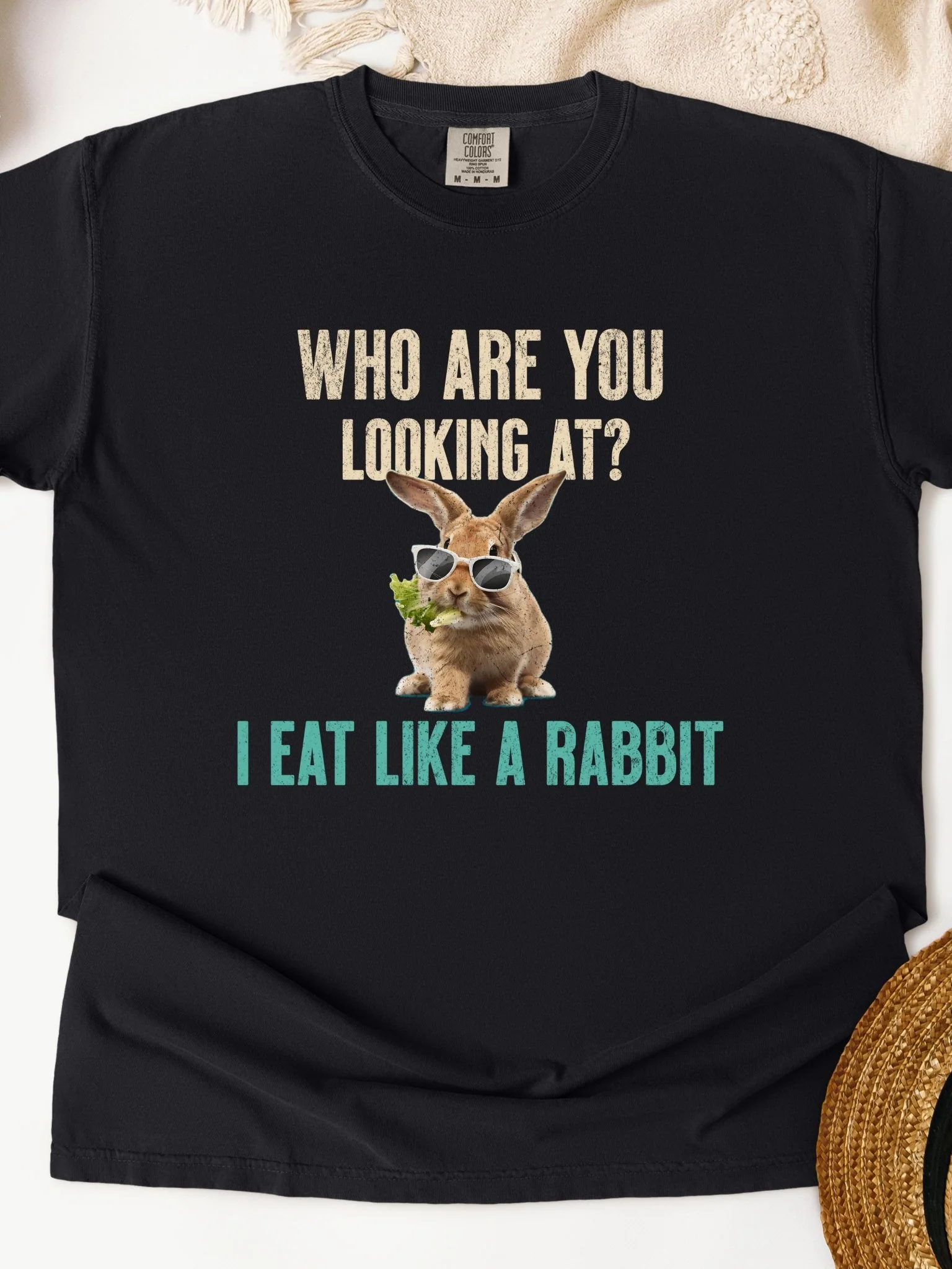 Eat Like A Rabbit Unisex Garment-Dyed Heavyweight T-Shirt - Image 4