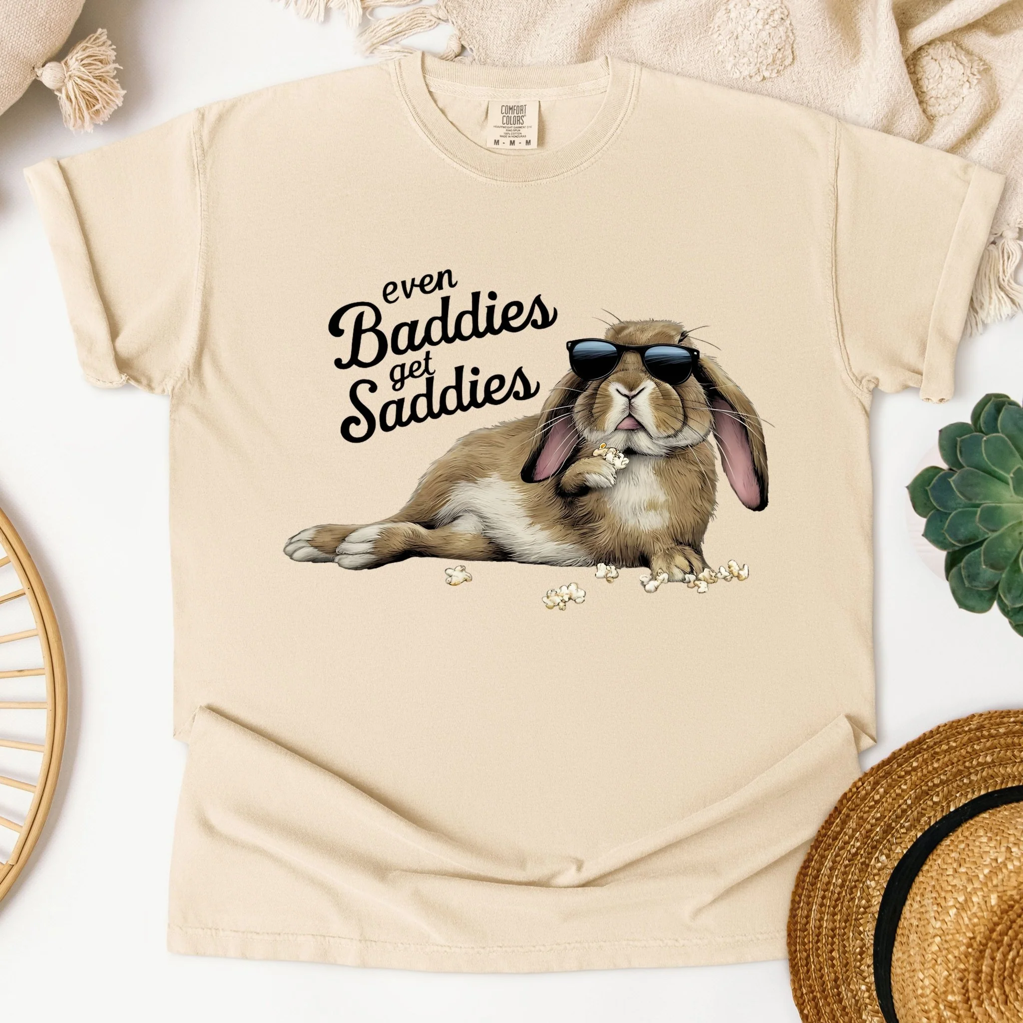 Even Baddies Get Saddies Unisex Garment-dyed Heavyweight T-Shirt - Image 3