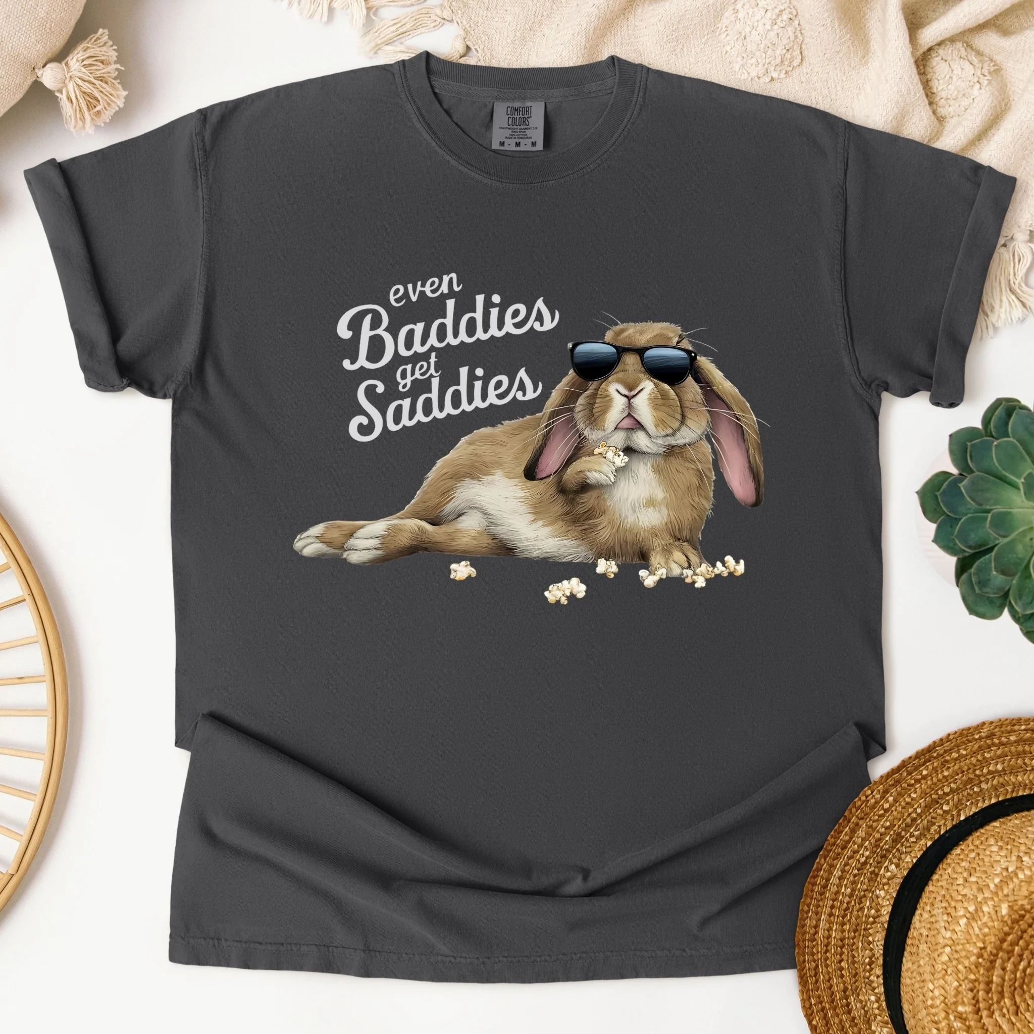 Even Baddies Get Saddies Unisex Garment-dyed Heavyweight T-Shirt - Image 4