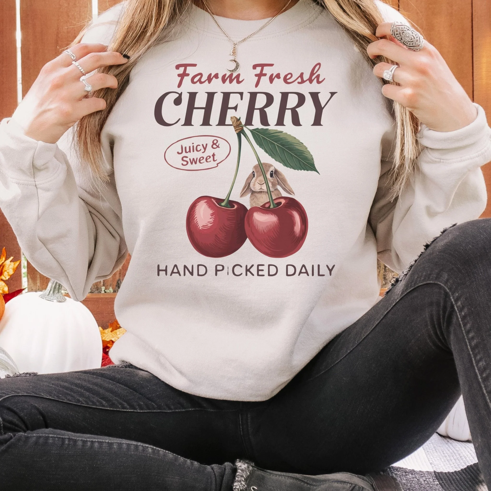 Farm Fresh Cherry Unisex Sweatshirt - Image 2