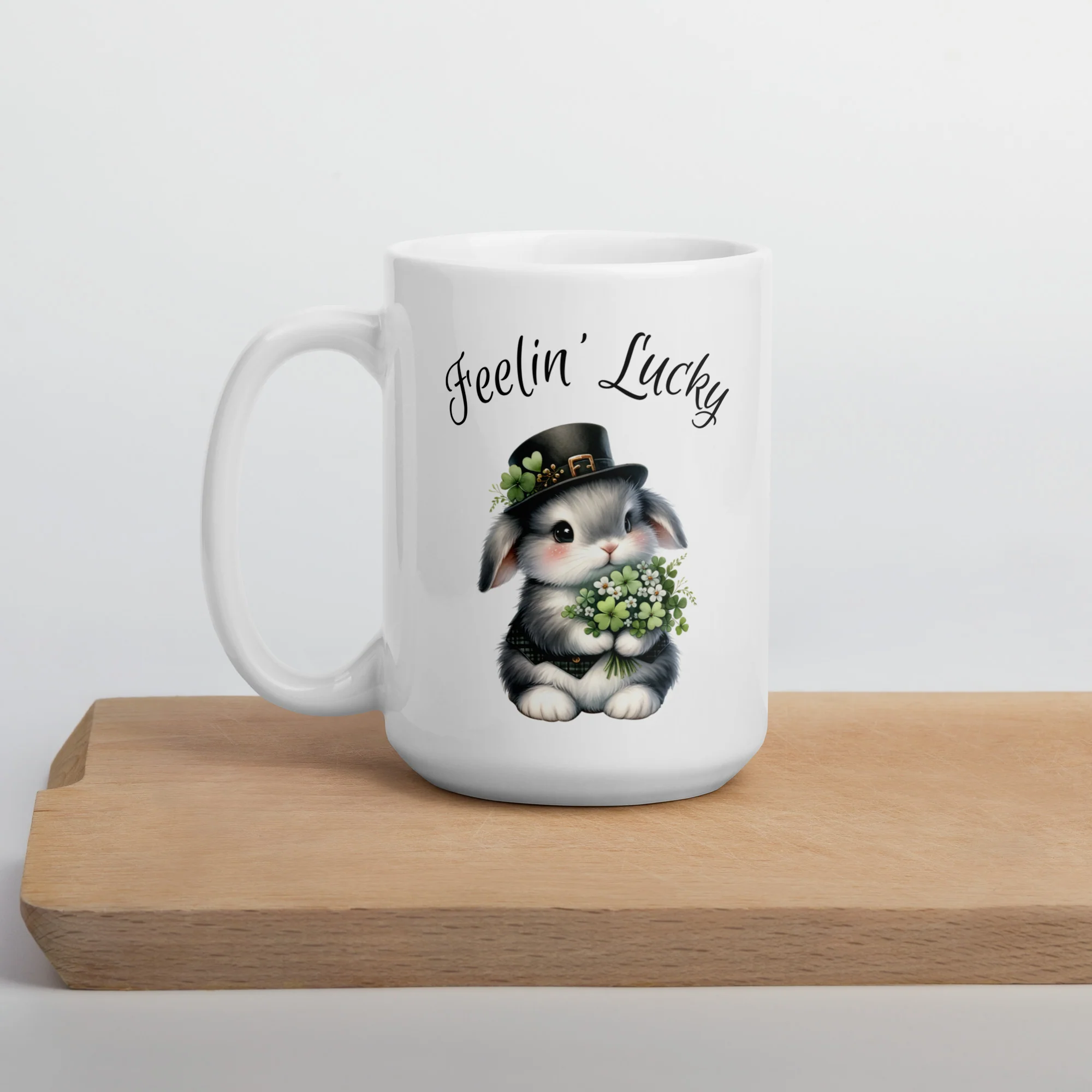 Feelin' Lucky White Glossy Mug - Image 3