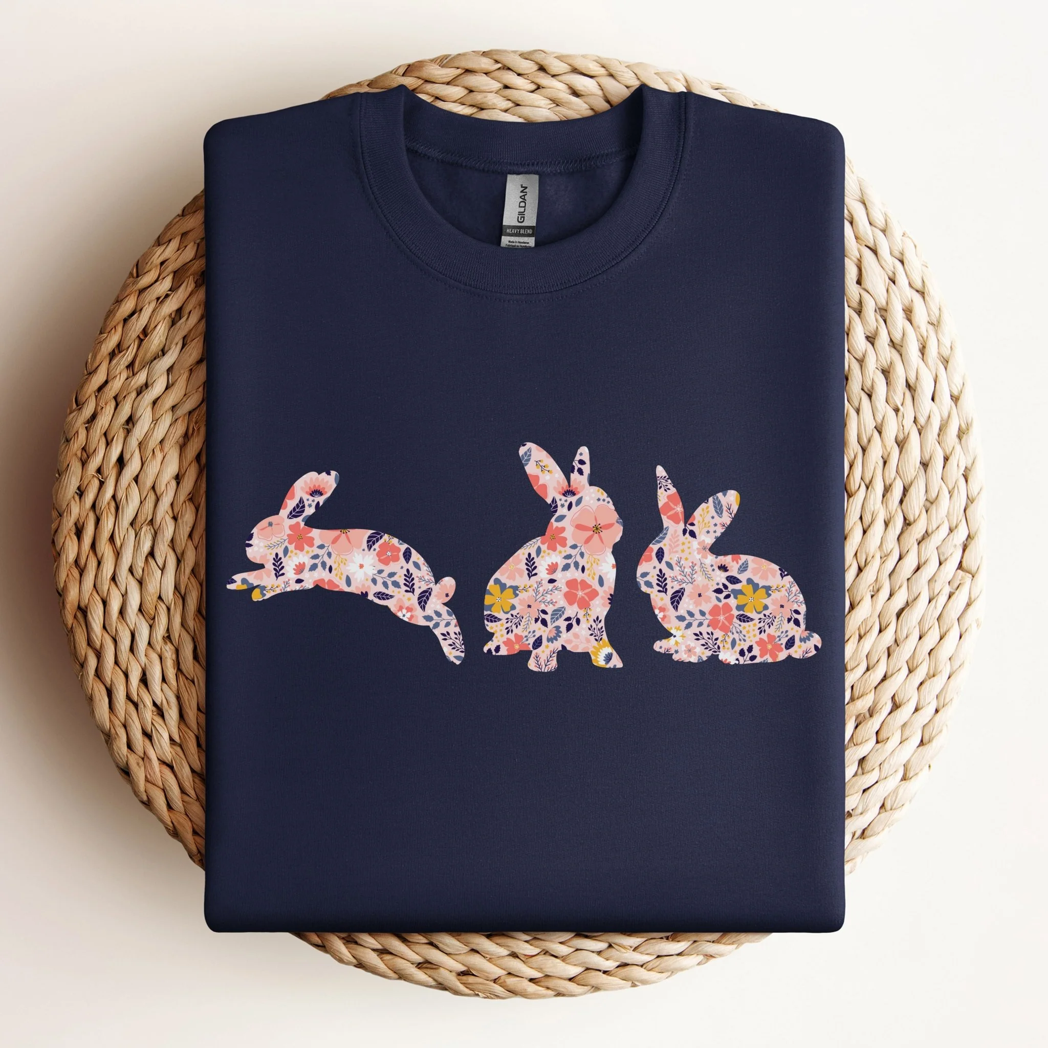 Floral Rabbit Silhouettes Sweatshirt - Image 5