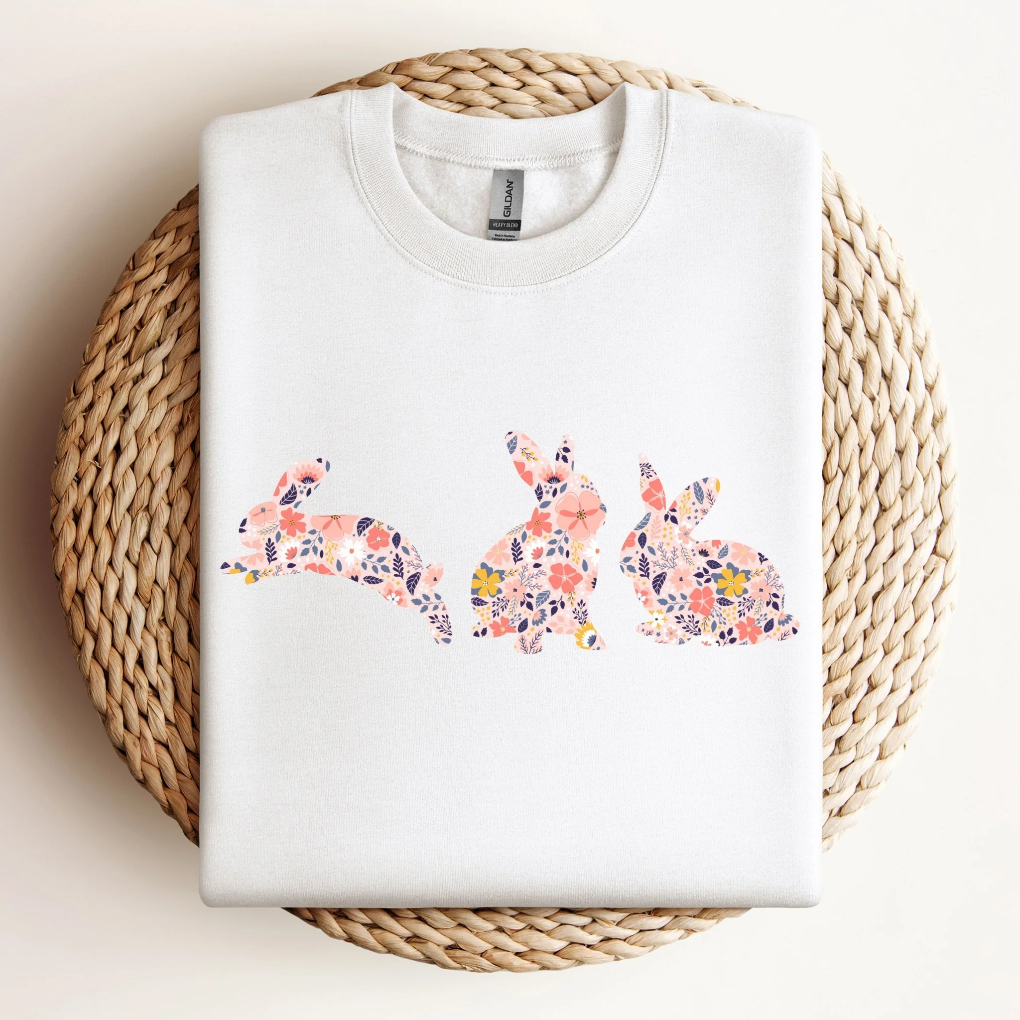 Floral Rabbit Silhouettes Sweatshirt - Image 6