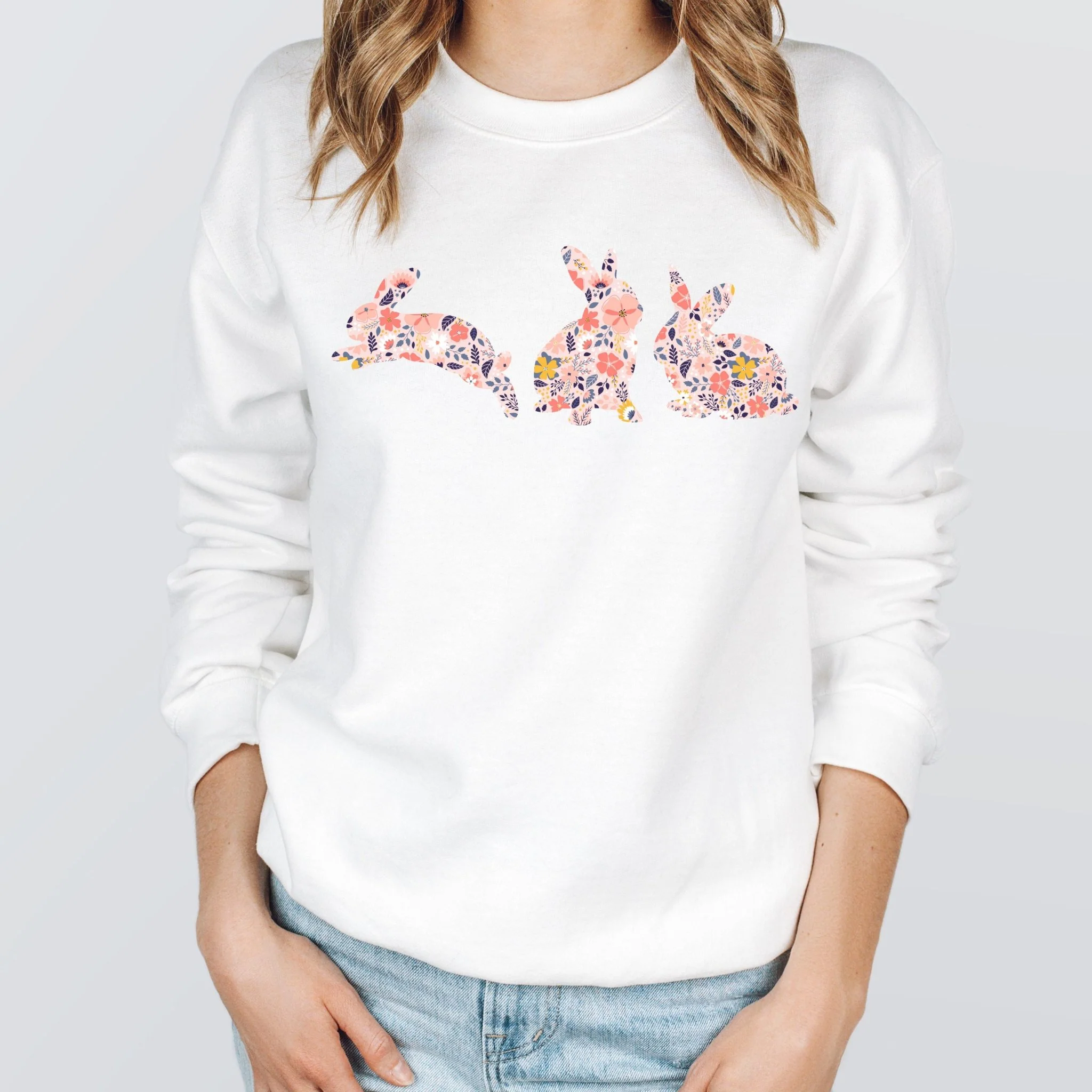 Floral Rabbit Silhouettes Sweatshirt - Image 8