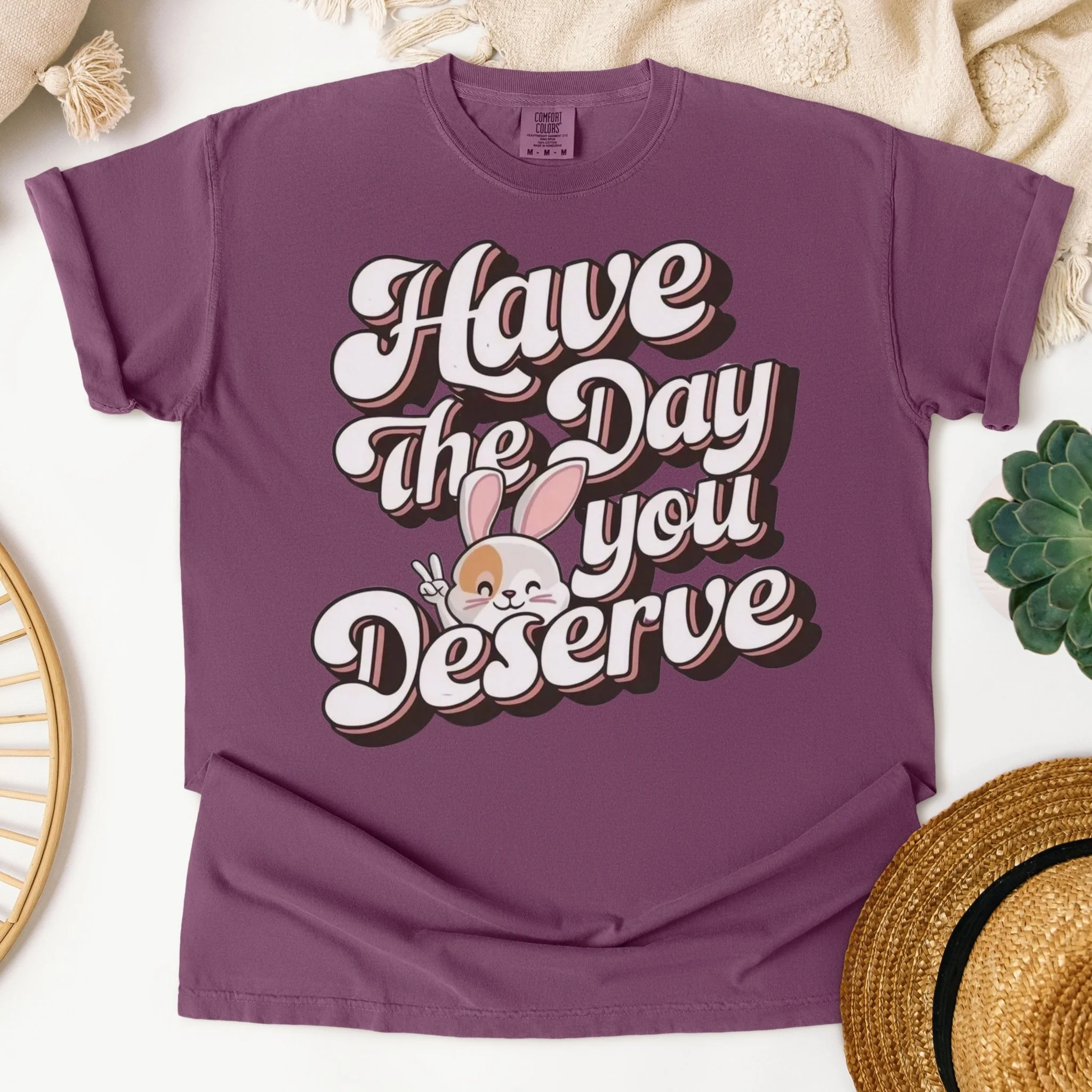 Have The Day You Deserve Unisex Garment-Dyed Heavyweight T-Shirt - Image 4