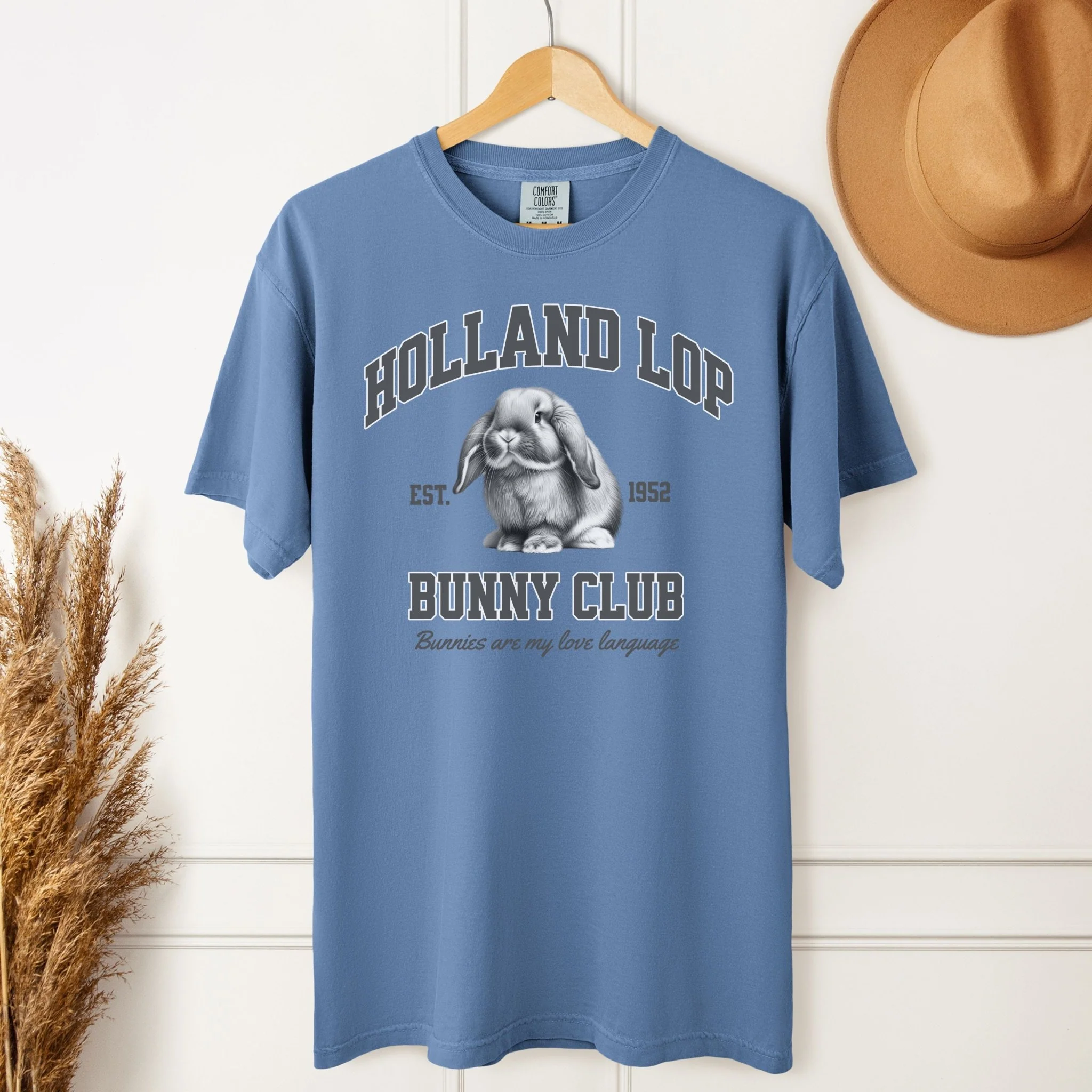 Holland Lop Bunny Club Unisex Garment-dyed Heavyweight T-Shirt - Image 3