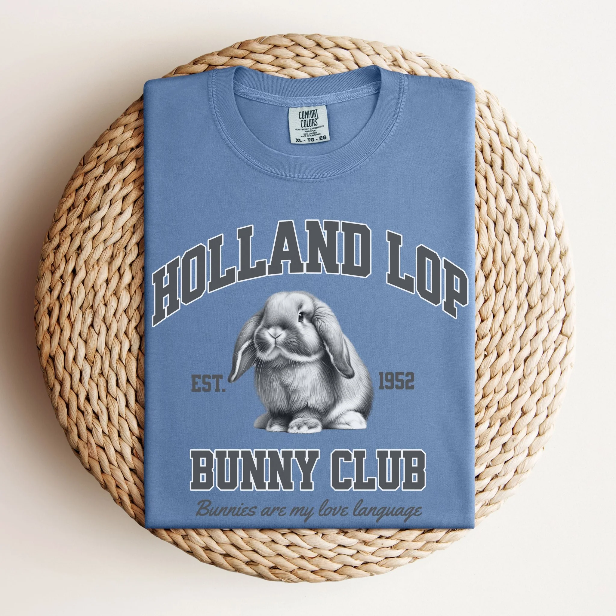 Holland Lop Bunny Club Unisex Garment-dyed Heavyweight T-Shirt - Image 5