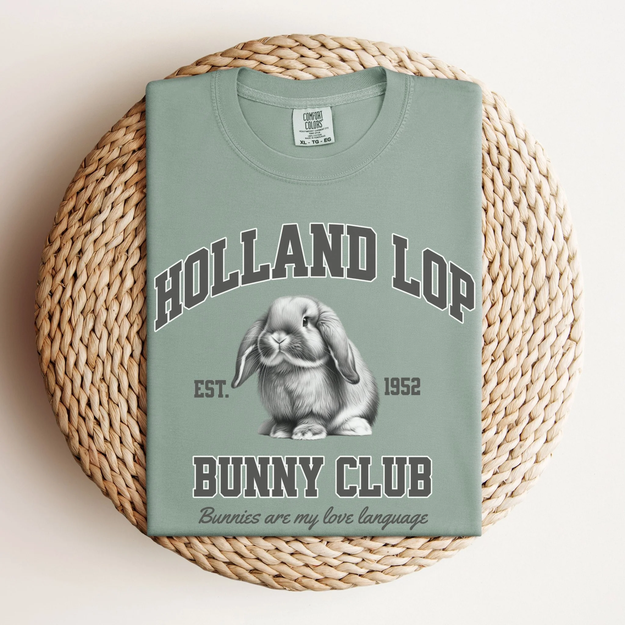 Holland Lop Bunny Club Unisex Garment-dyed Heavyweight T-Shirt - Image 6