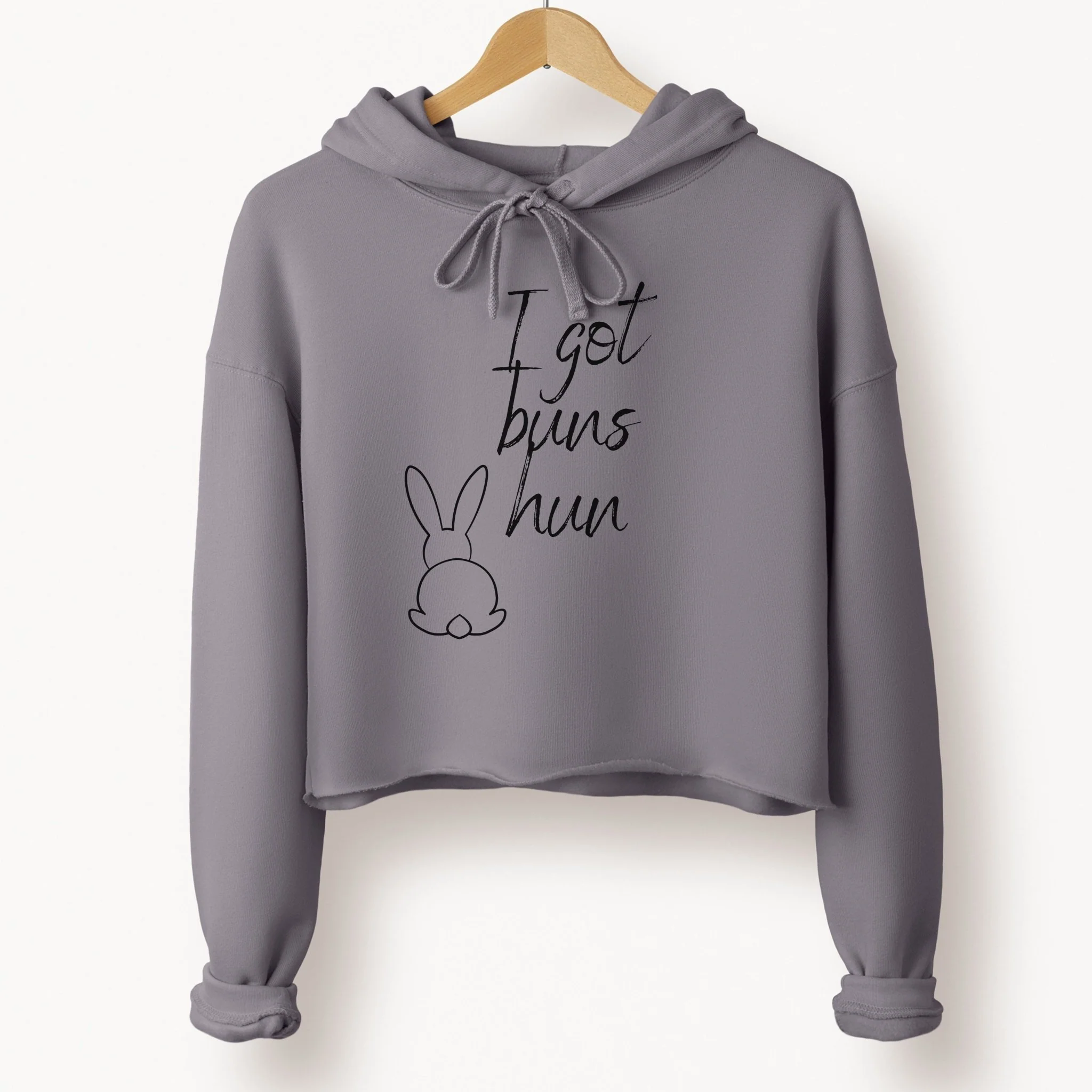 I Got Buns Crop Hoodie - Image 4