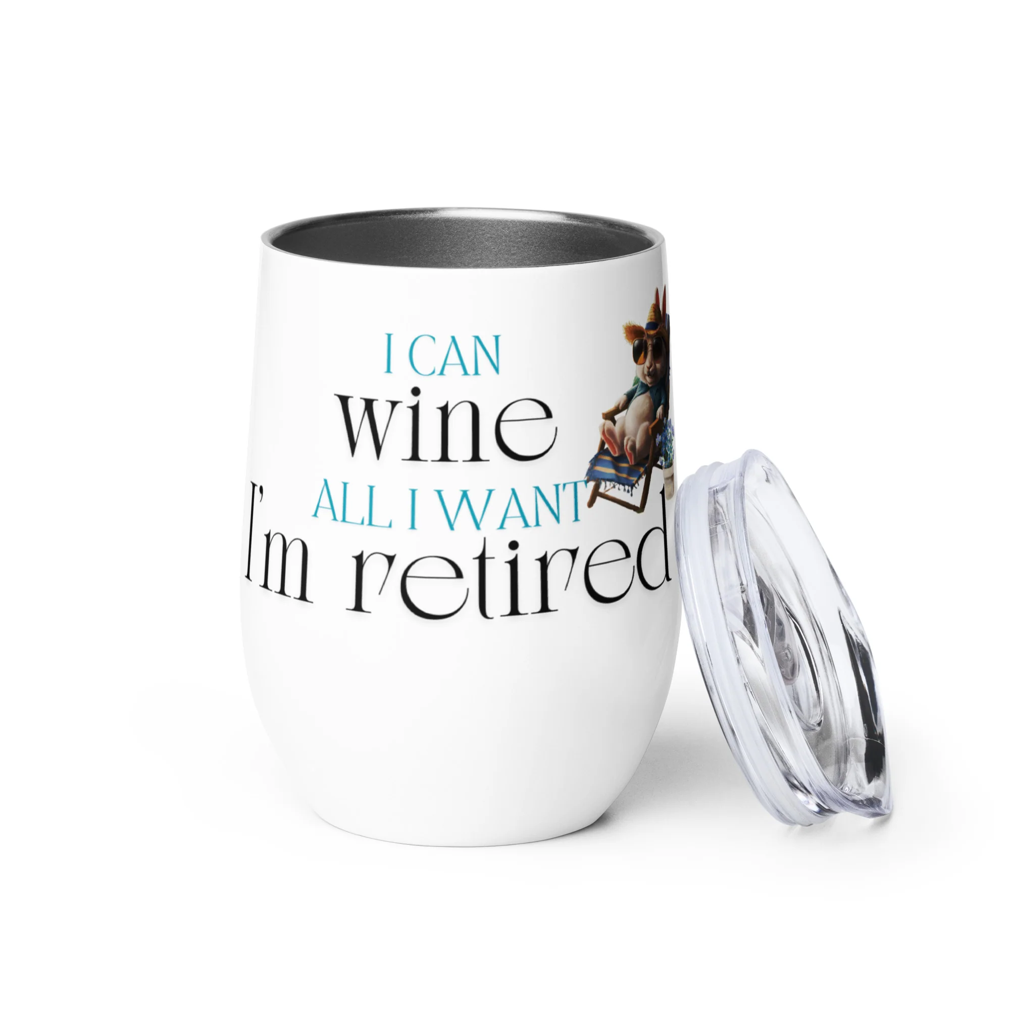 I'm Retired Wine Tumbler - Image 4