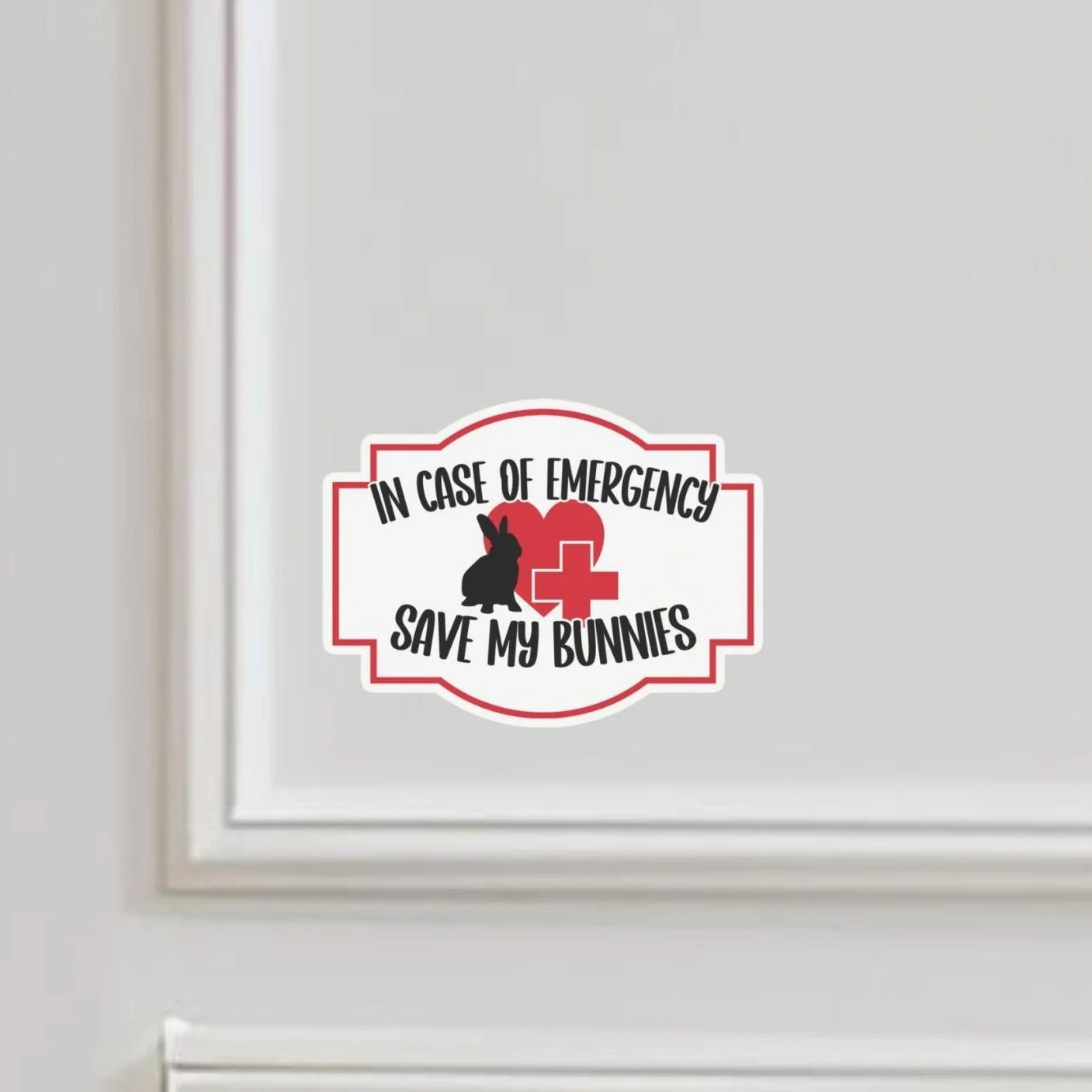 In Case of Emergency, Save My Bunnies Vinyl Decal - Image 3