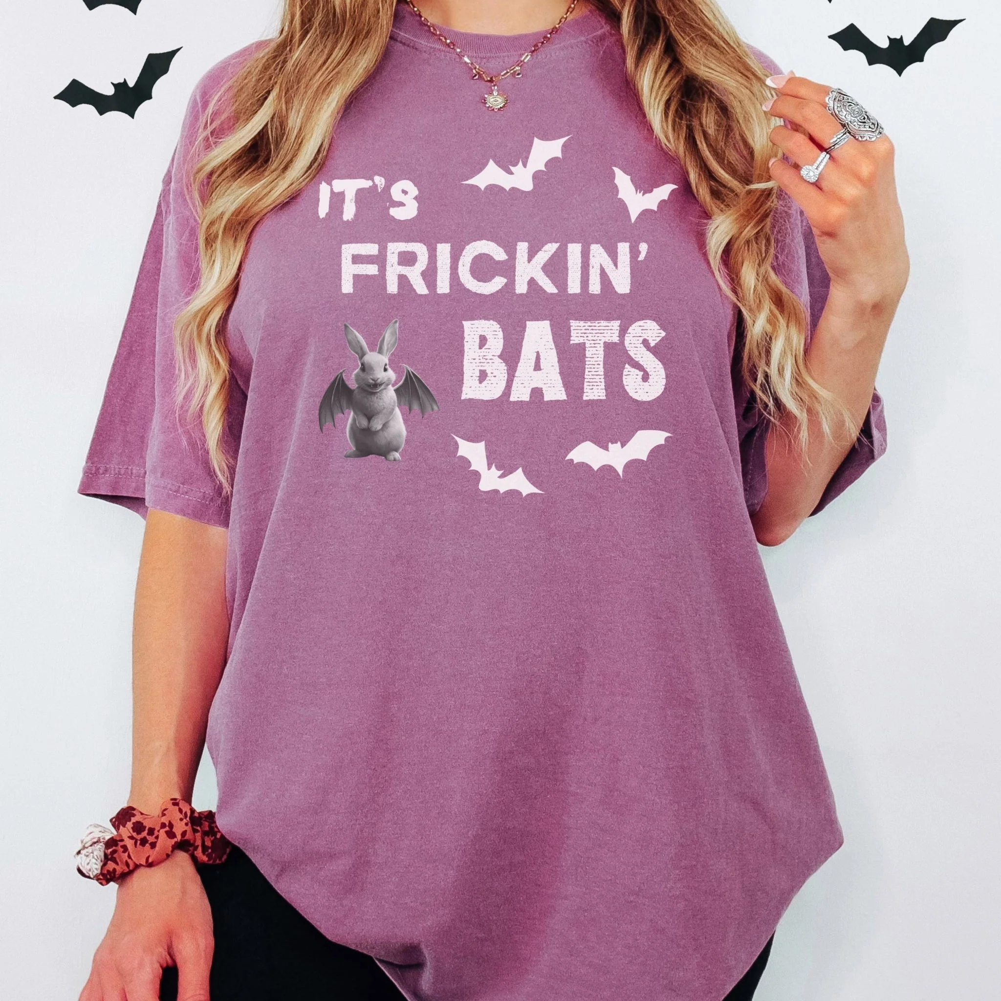 It's Frickin' Bats Unisex Garment-dyed Heavyweight T-Shirt - Image 2