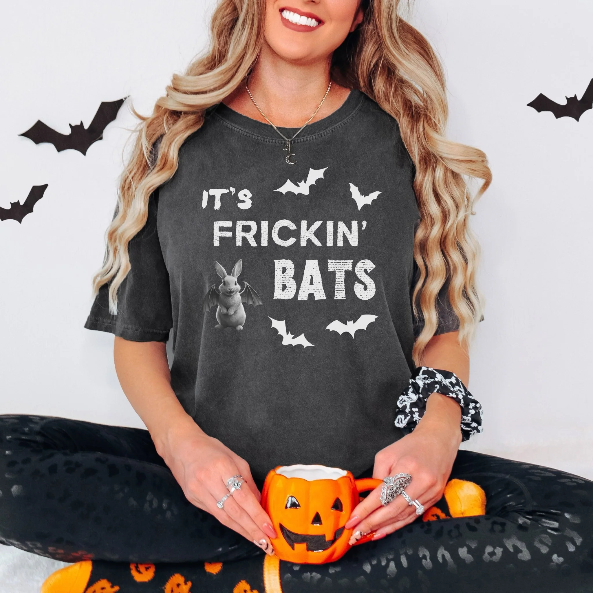 It's Frickin' Bats Unisex Garment-dyed Heavyweight T-Shirt - Image 3