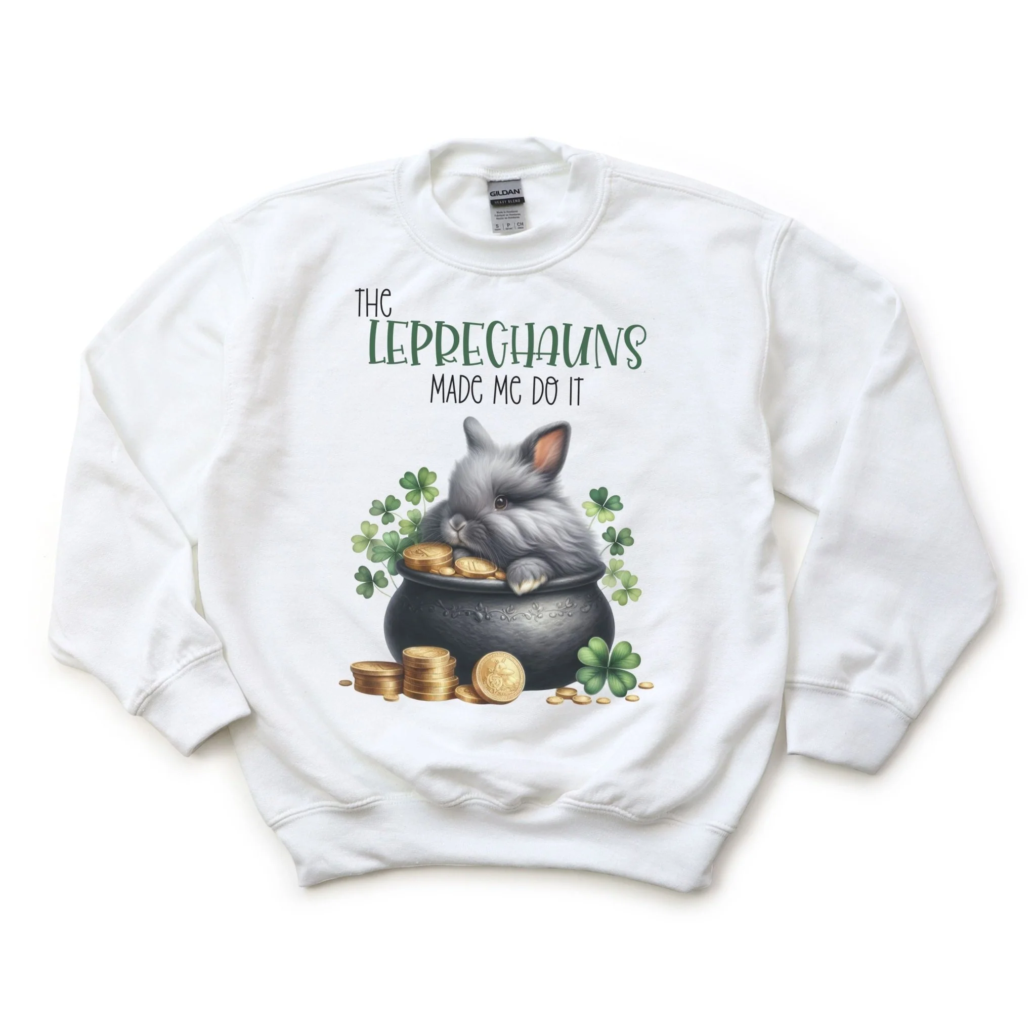 Leprechauns Made Me Youth Crewneck Sweatshirt - Image 3