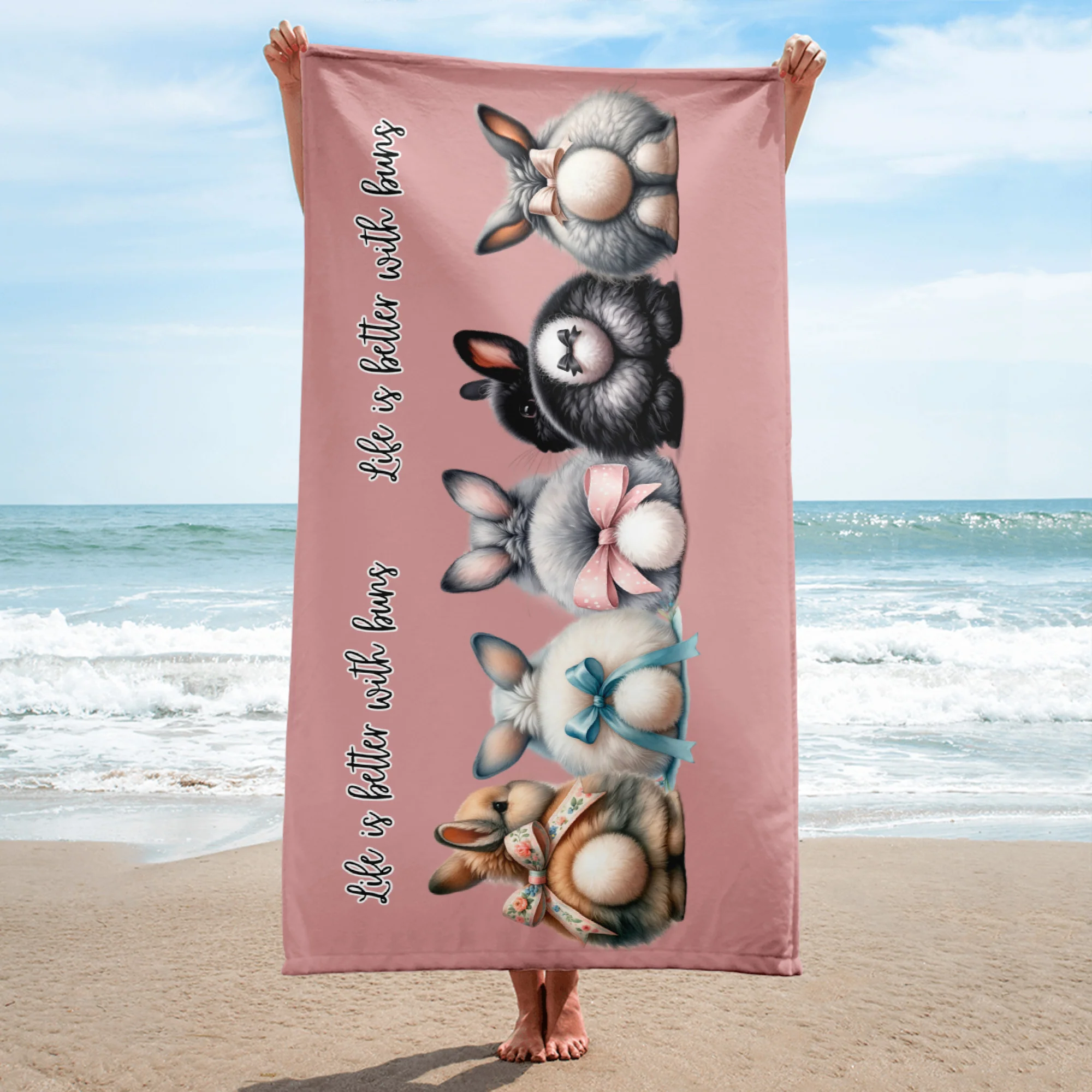 Life is Better With Buns Beach Towel - Image 3