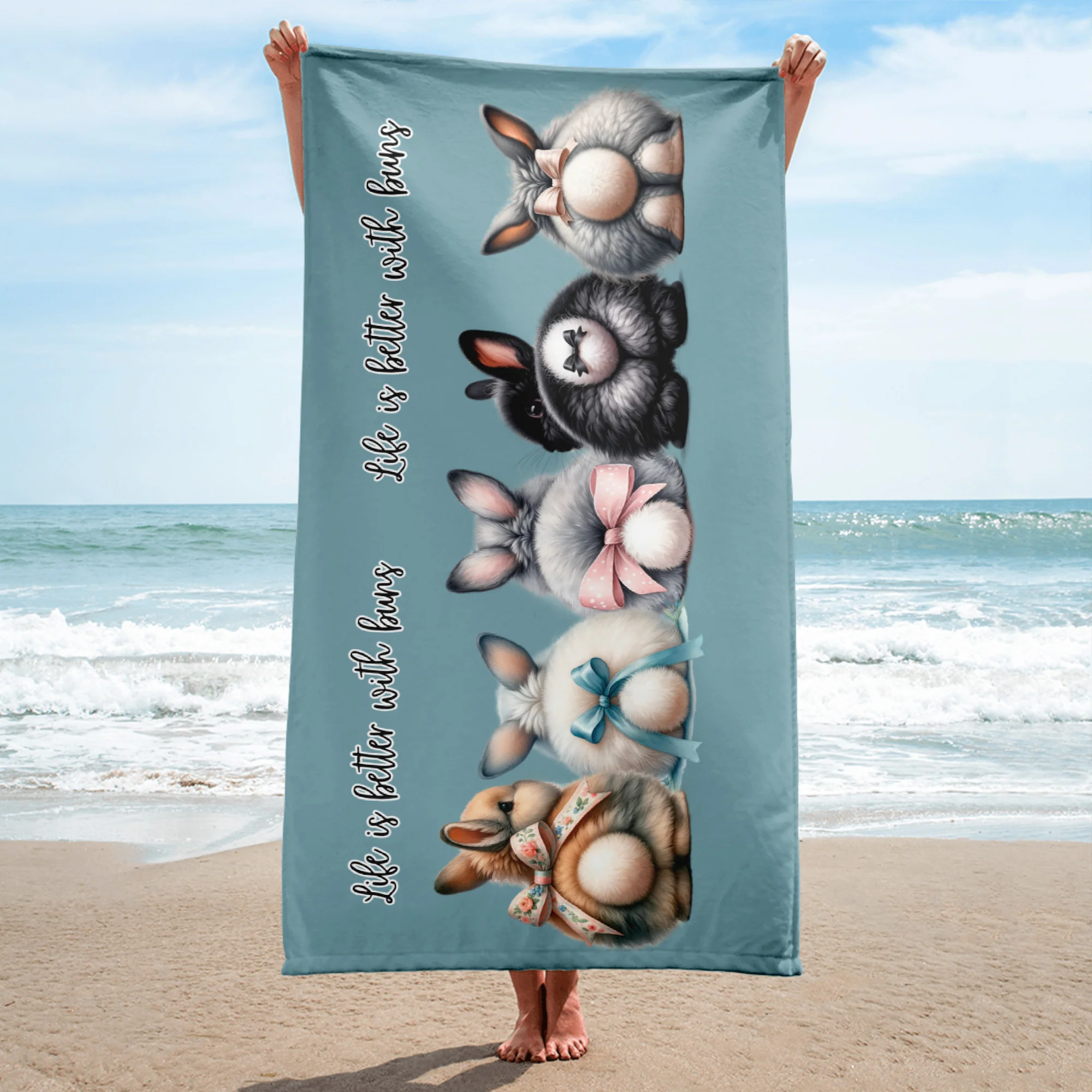 Life is Better With Buns Beach Towel - Image 4