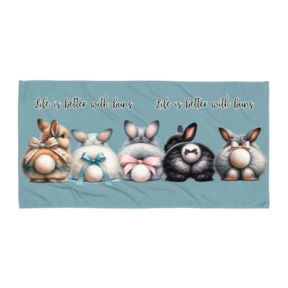 Life is Better With Buns Beach Towel - Image 6