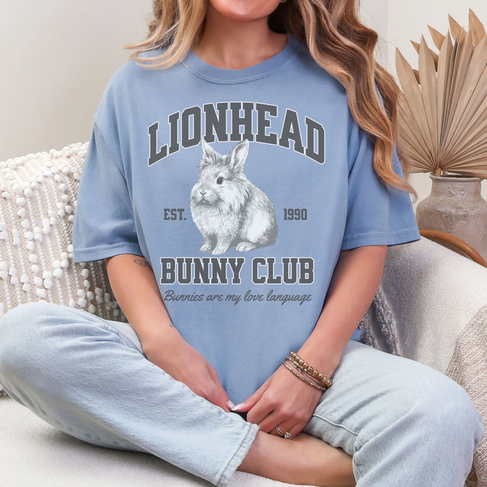 Lionhead Bunny Club Unisex Garment-dyed Heavyweight T-Shirt - Image 3