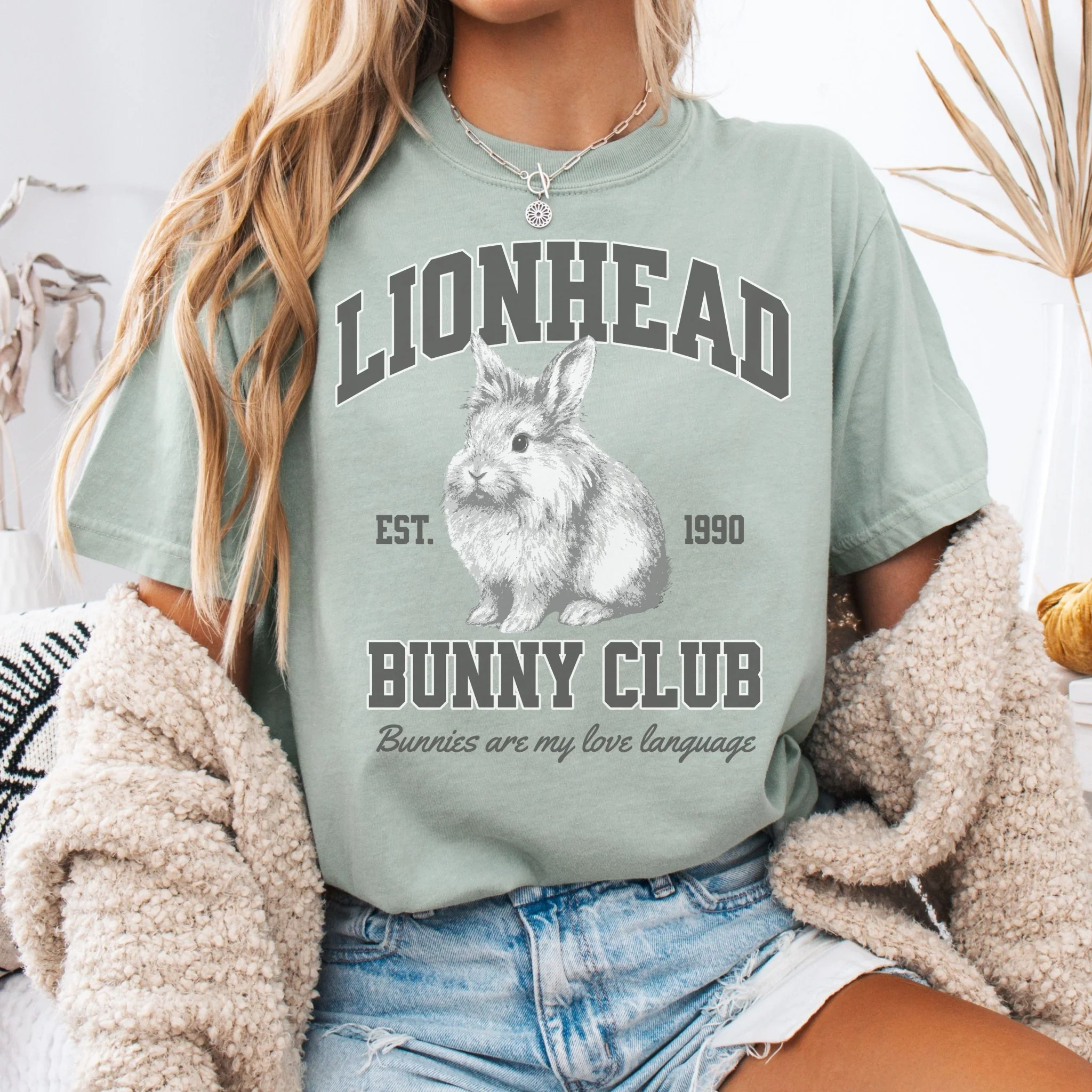 Lionhead Bunny Club Unisex Garment-dyed Heavyweight T-Shirt - Image 4