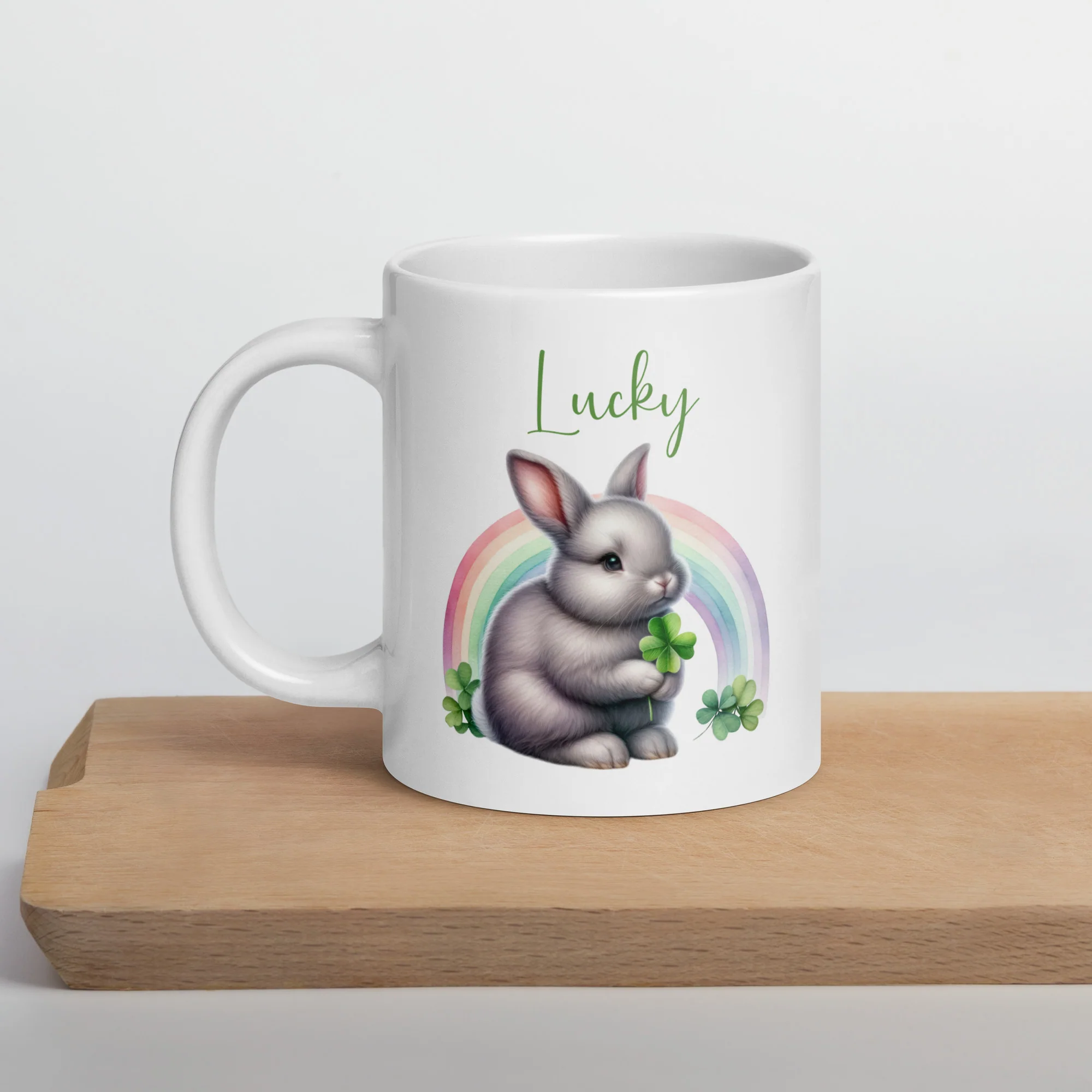 Lucky Rabbit White Glossy Mug - Image 3