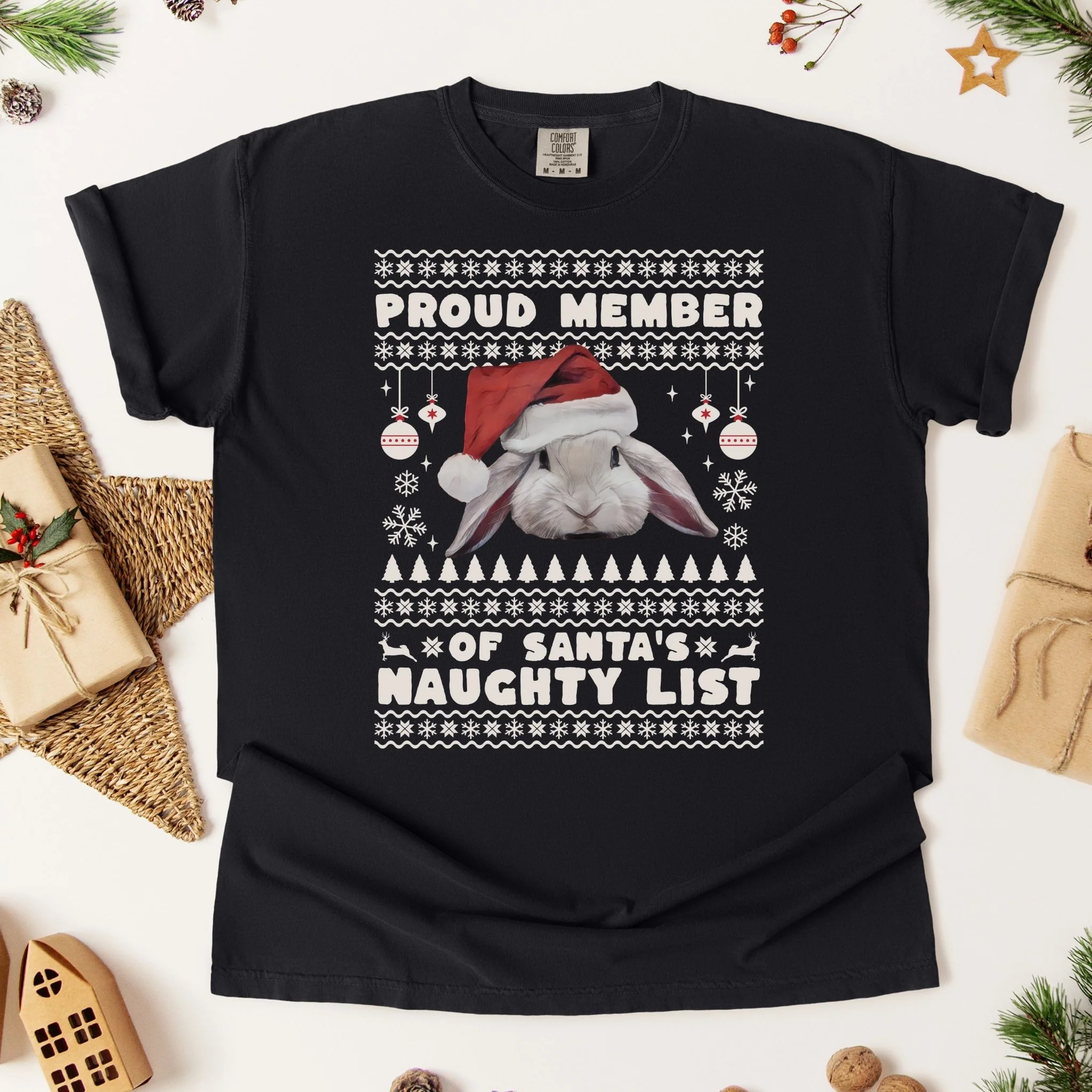 Member of Santa's Naughty List Unisex Garment-dyed Heavyweight T-Shirt - Image 3