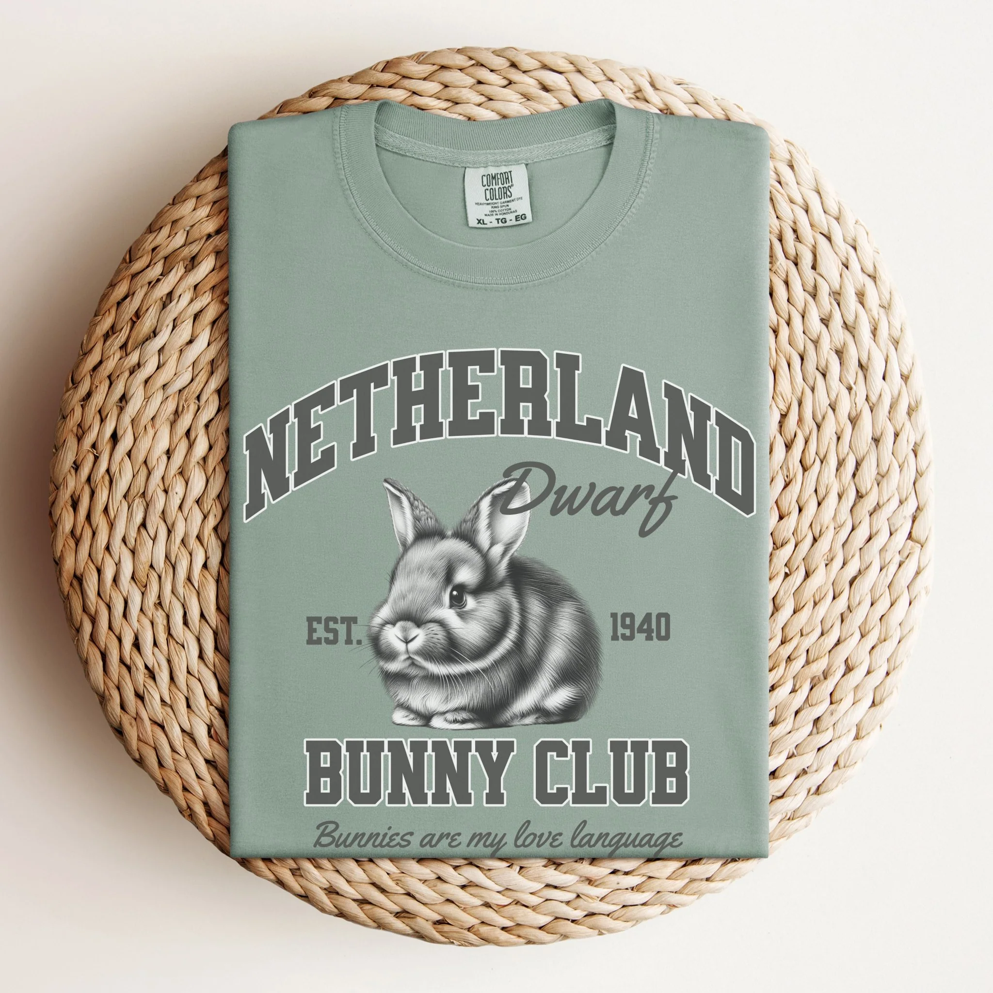 Netherland Dwarf Bunny Club Unisex Garment-dyed Heavyweight T-Shirt - Image 8