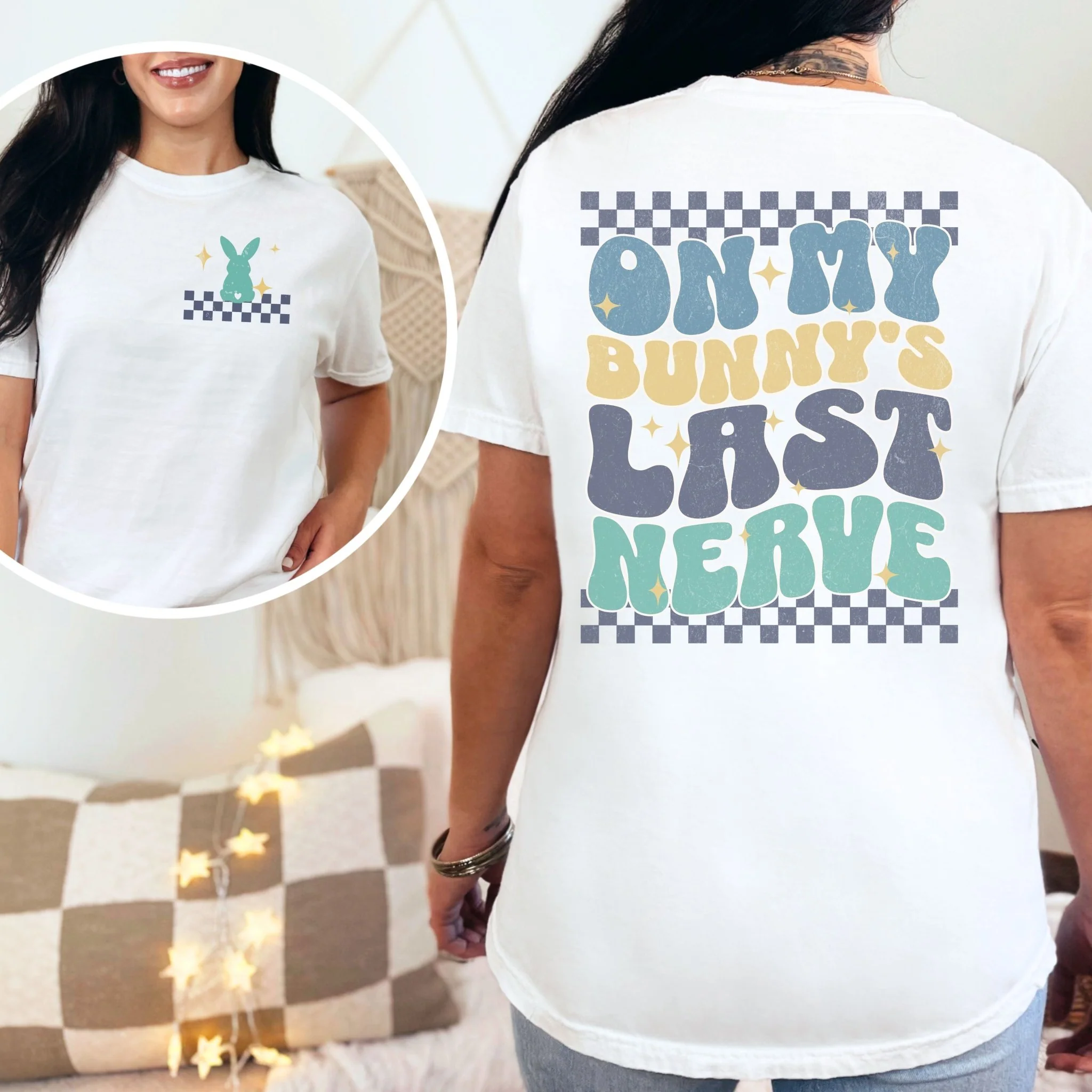 On My Bunny's Last Nerve Unisex Garment-dyed Heavyweight T-Shirt - Image 3