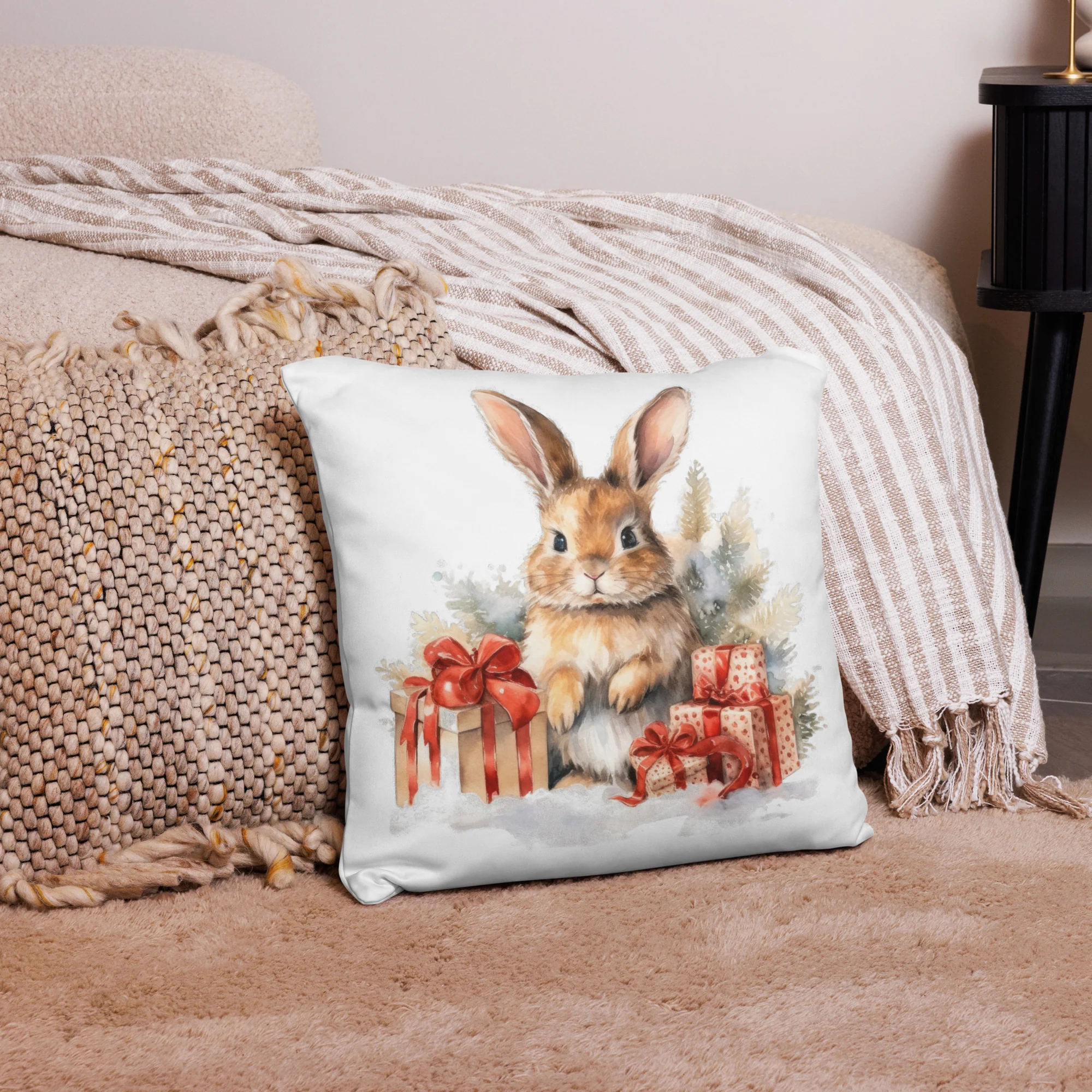 Rabbit Gifts Christmas Pillow - Image 3