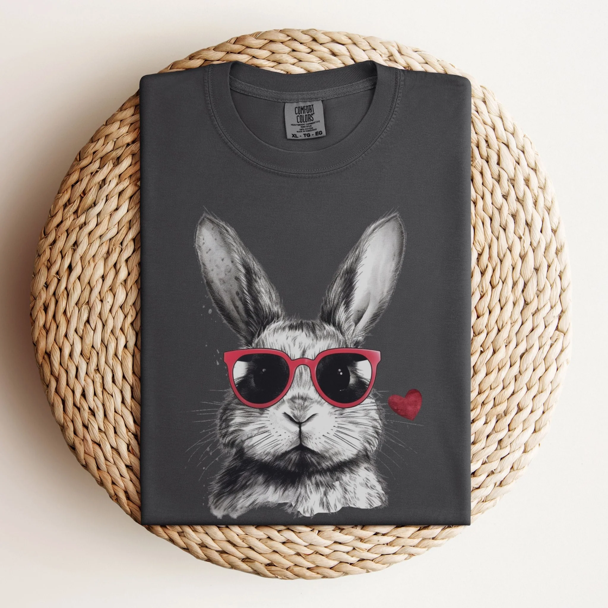 Rabbit Love Unisex Garment-dyed Heavyweight T-Shirt - Image 3