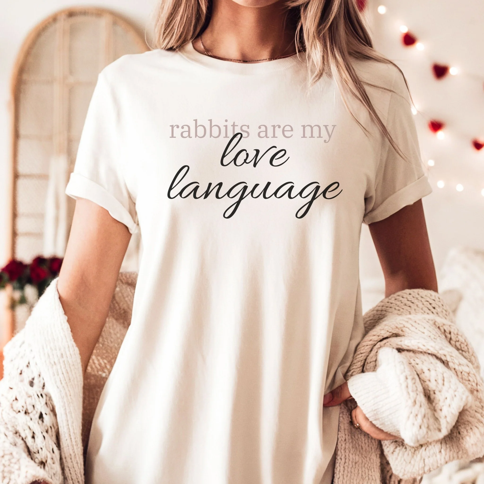 Rabbits Are My Love Language Unisex T-Shirt - Image 2