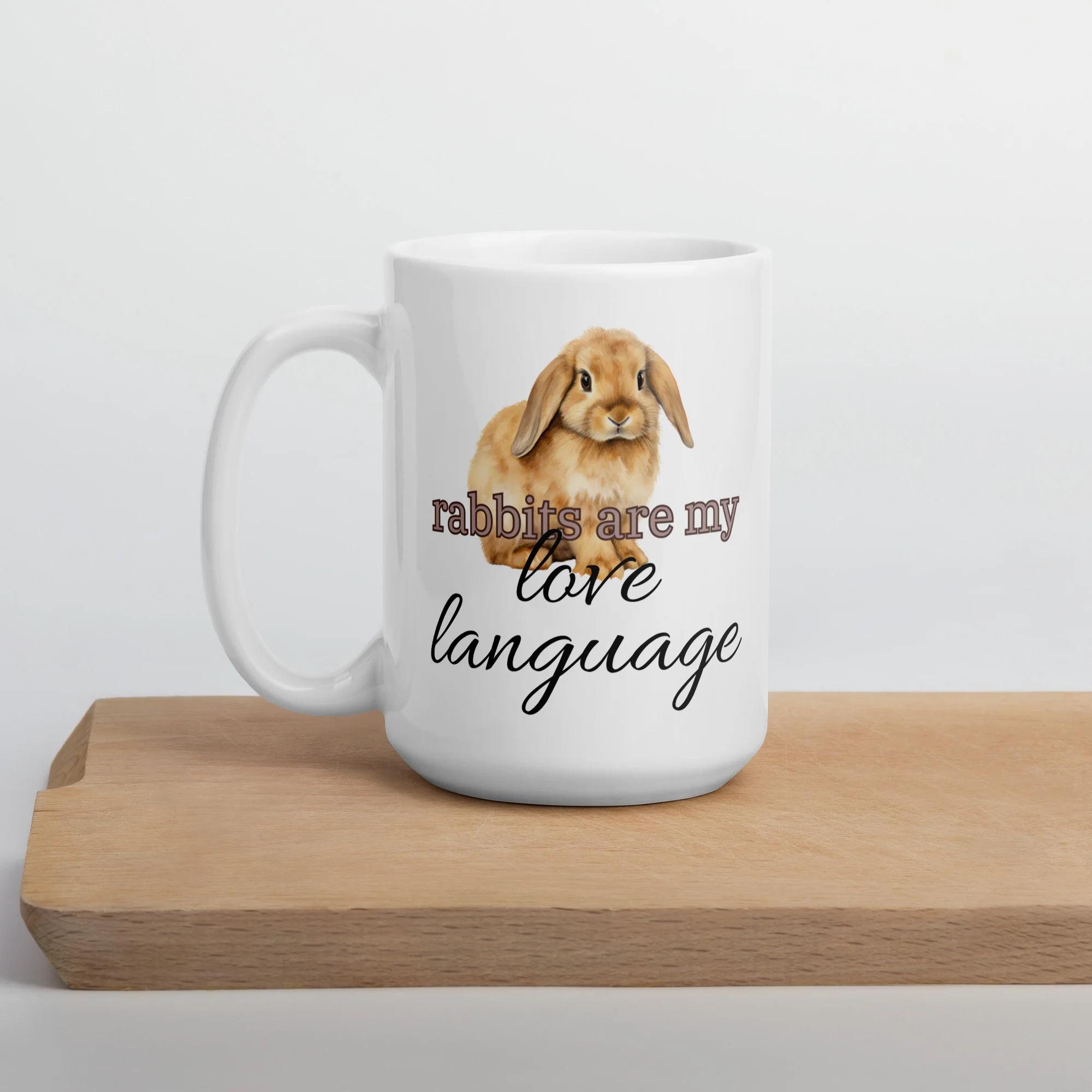 Rabbits Are My Love Language White Glossy Mug - Image 8