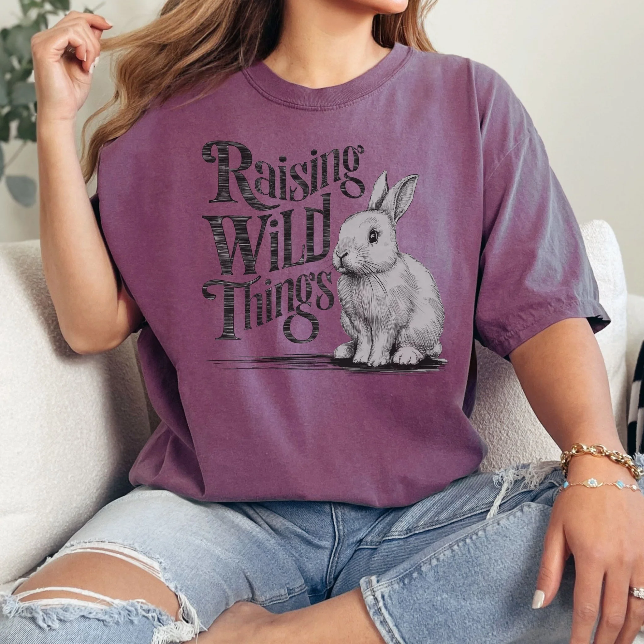 Raising Wild Things Unisex Garment-dyed Heavyweight T-Shirt - Image 3